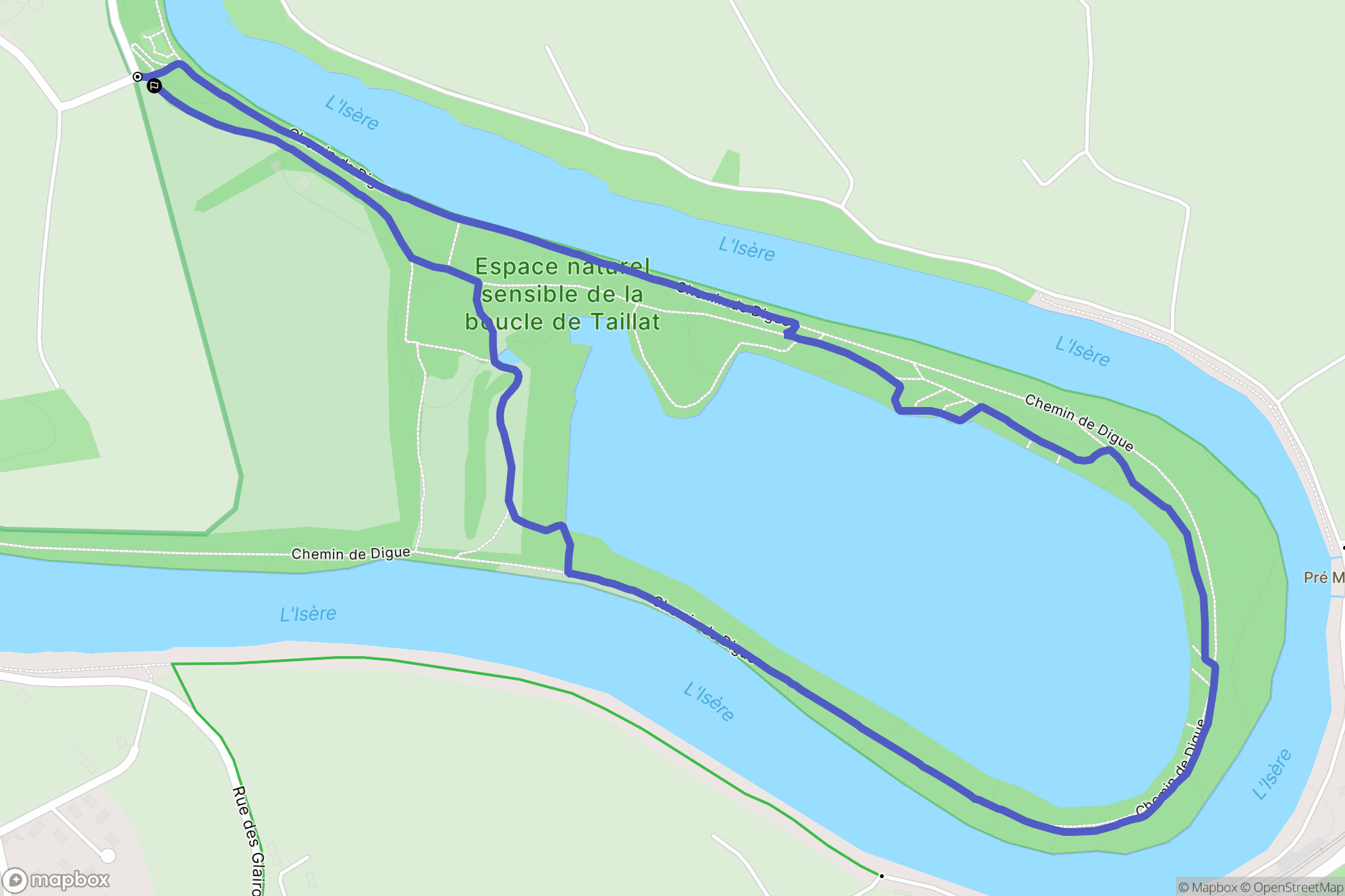 Meylan : carte du parcours de randonnée - France