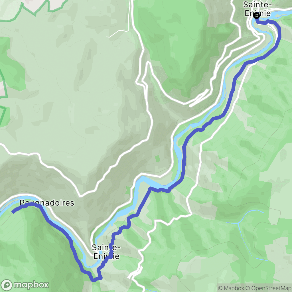 Gorges du Tarn Causses : carte du parcours de randonnée - France