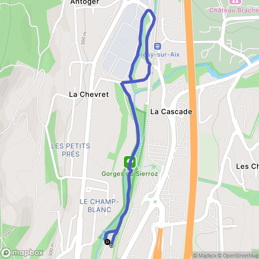 Grésy-sur-Aix : carte du parcours de randonnée - France