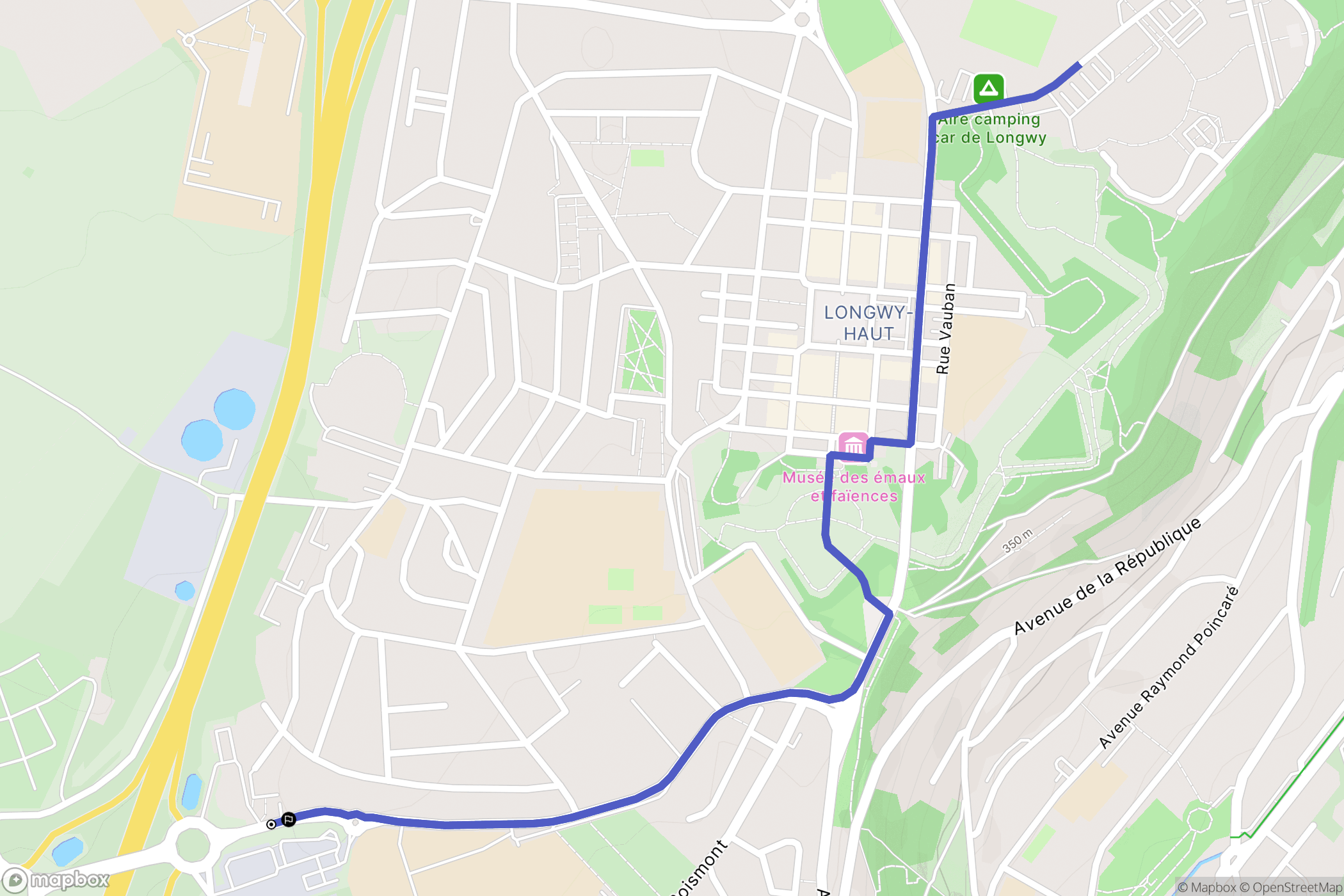 Longwy : carte du parcours de randonnée - France