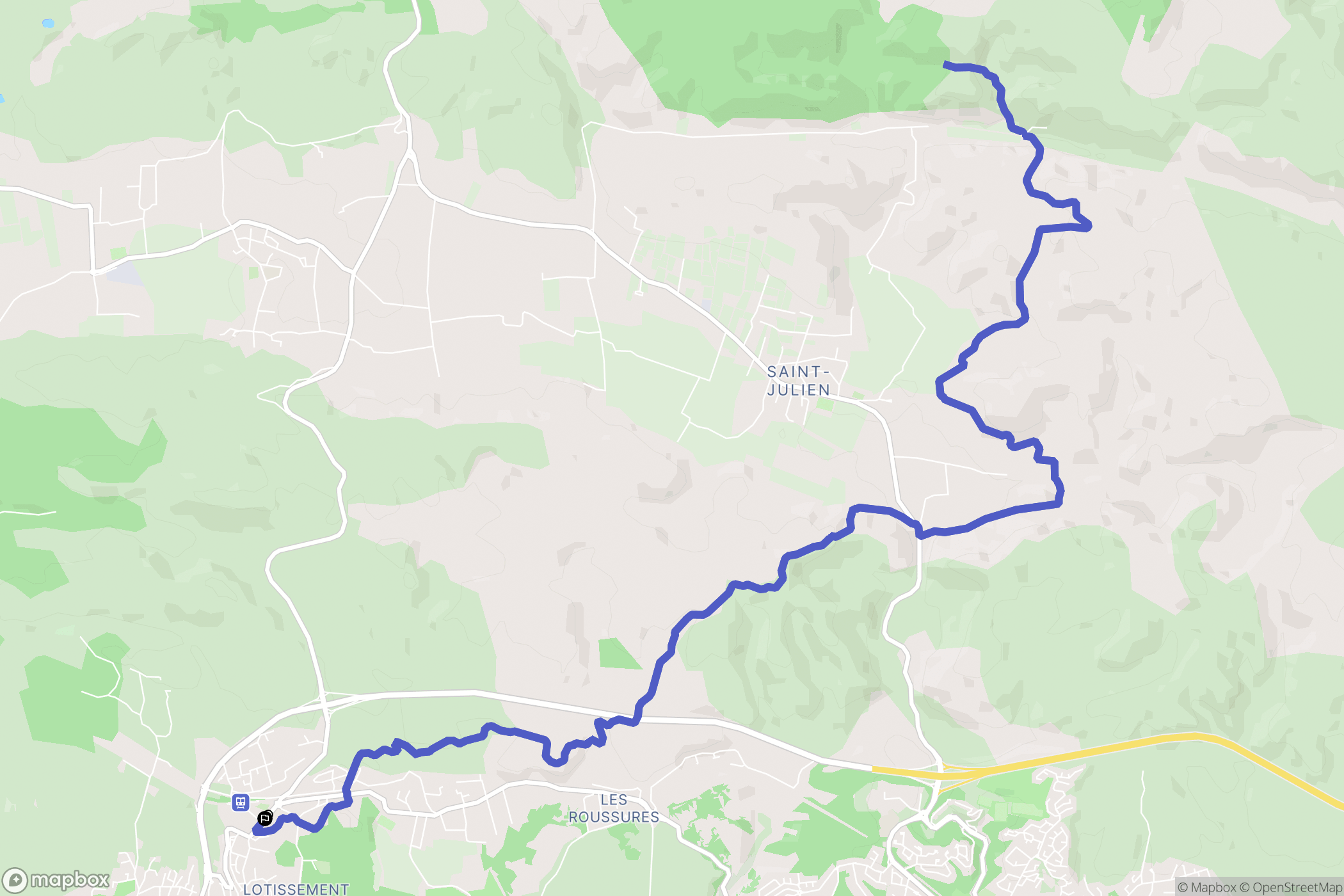 Martigues : carte du parcours de randonnée - France