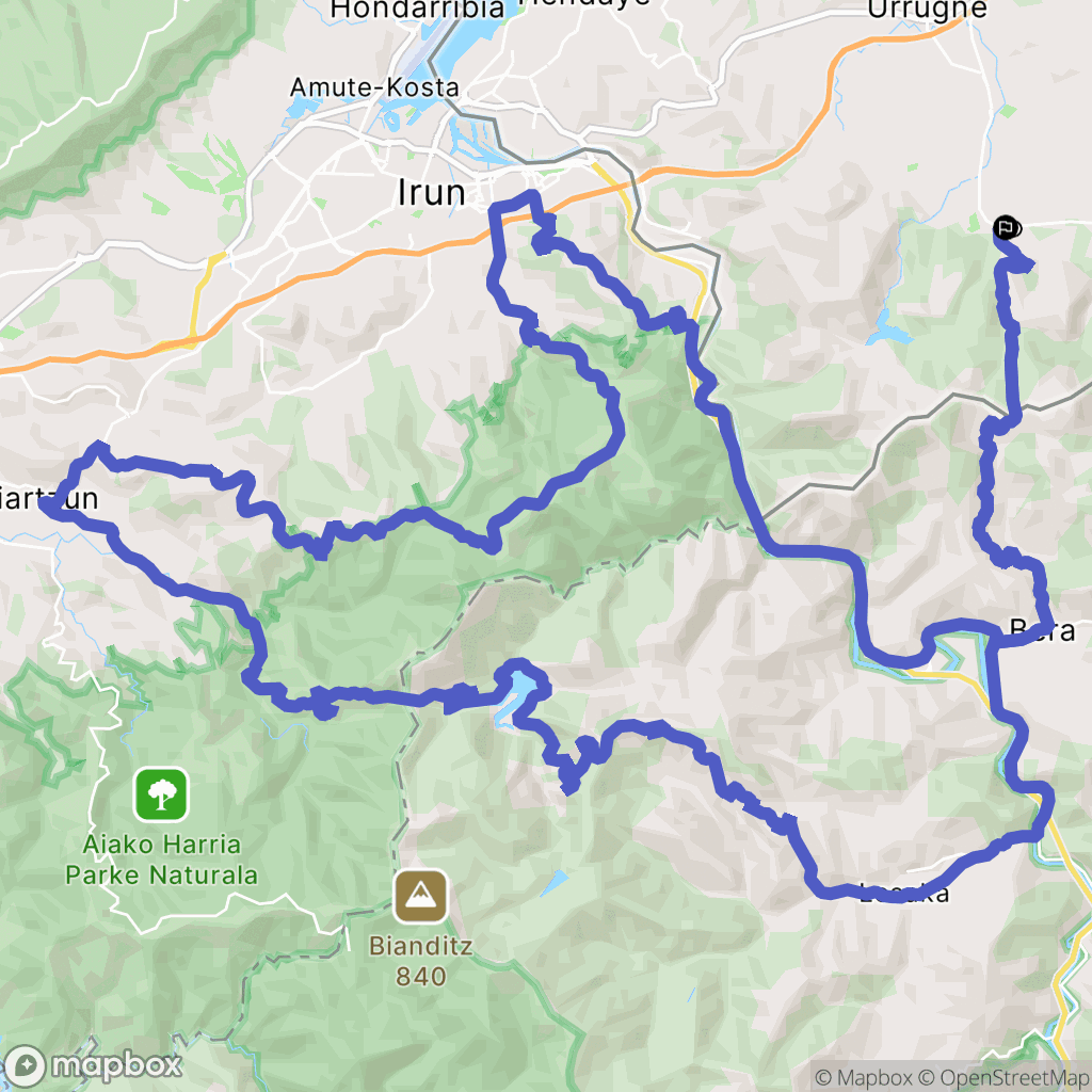 Urrugne : carte du parcours de randonnée - France