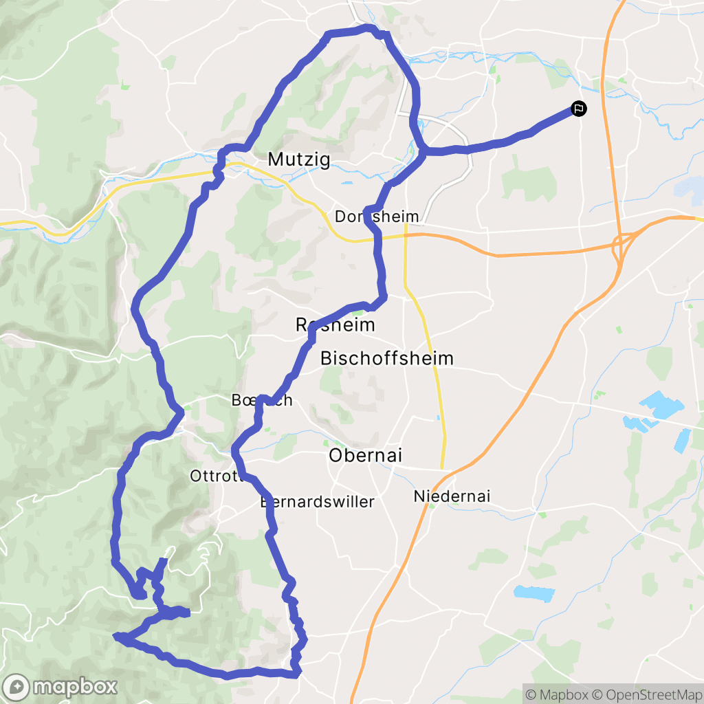 Ernolsheim-Bruche : carte du parcours de randonnée - France