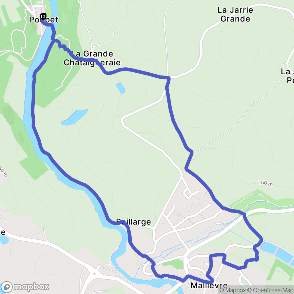 Saint-Malô-du-Bois : carte du parcours de randonnée - France