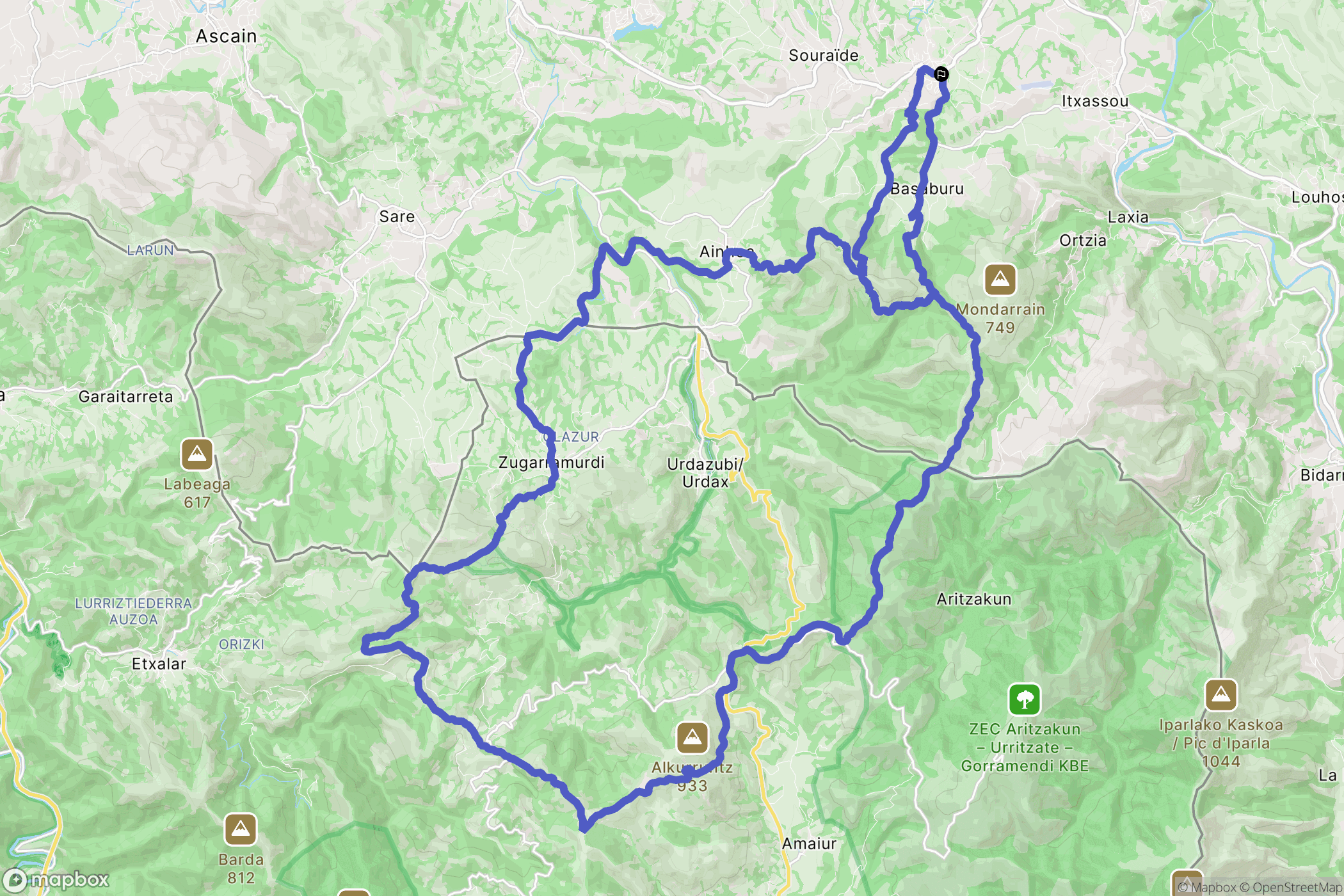 Espelette: routekaart voor buitenactiviteiten - France