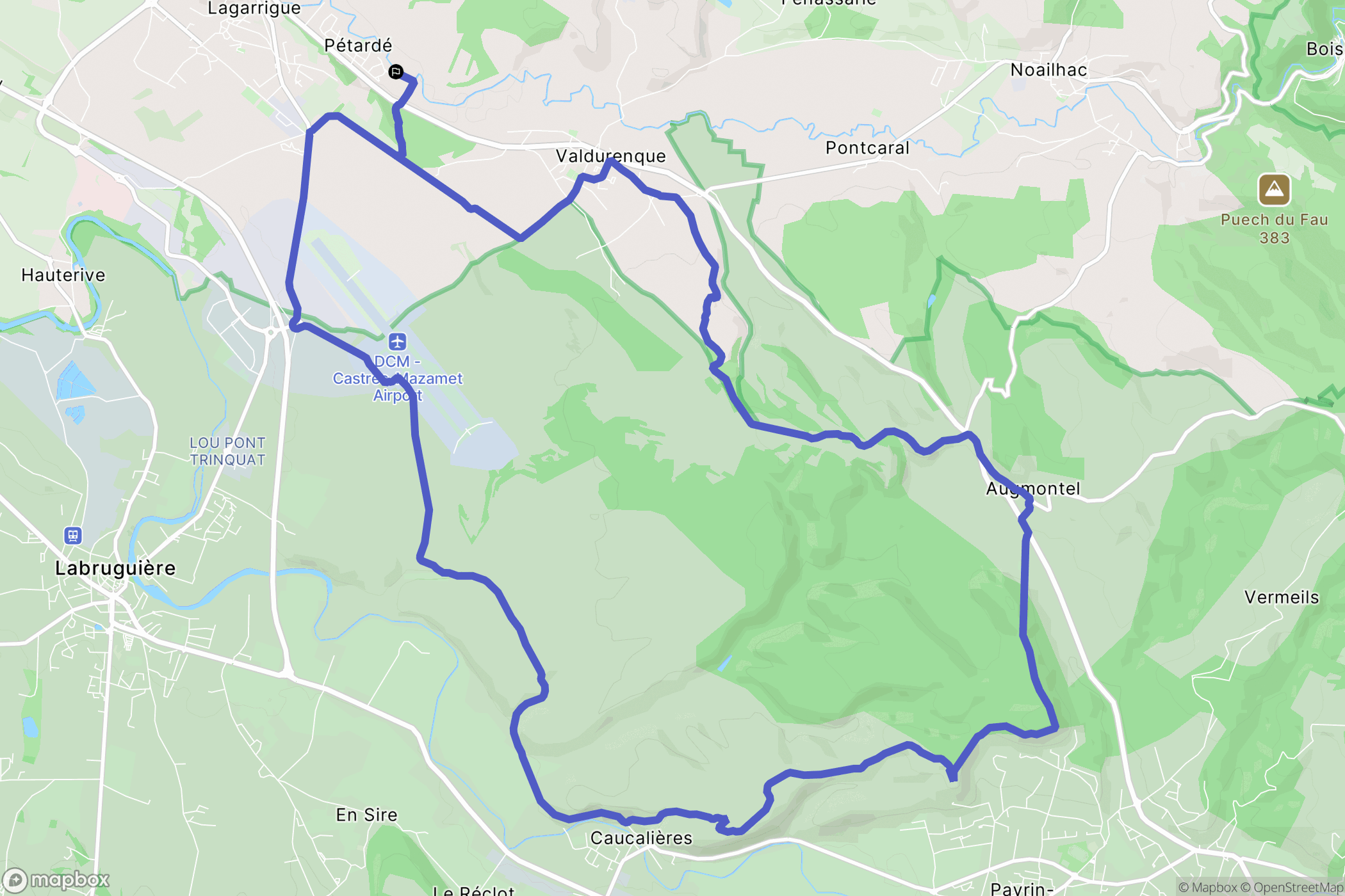 Lagarrigue : carte du parcours de randonnée - France