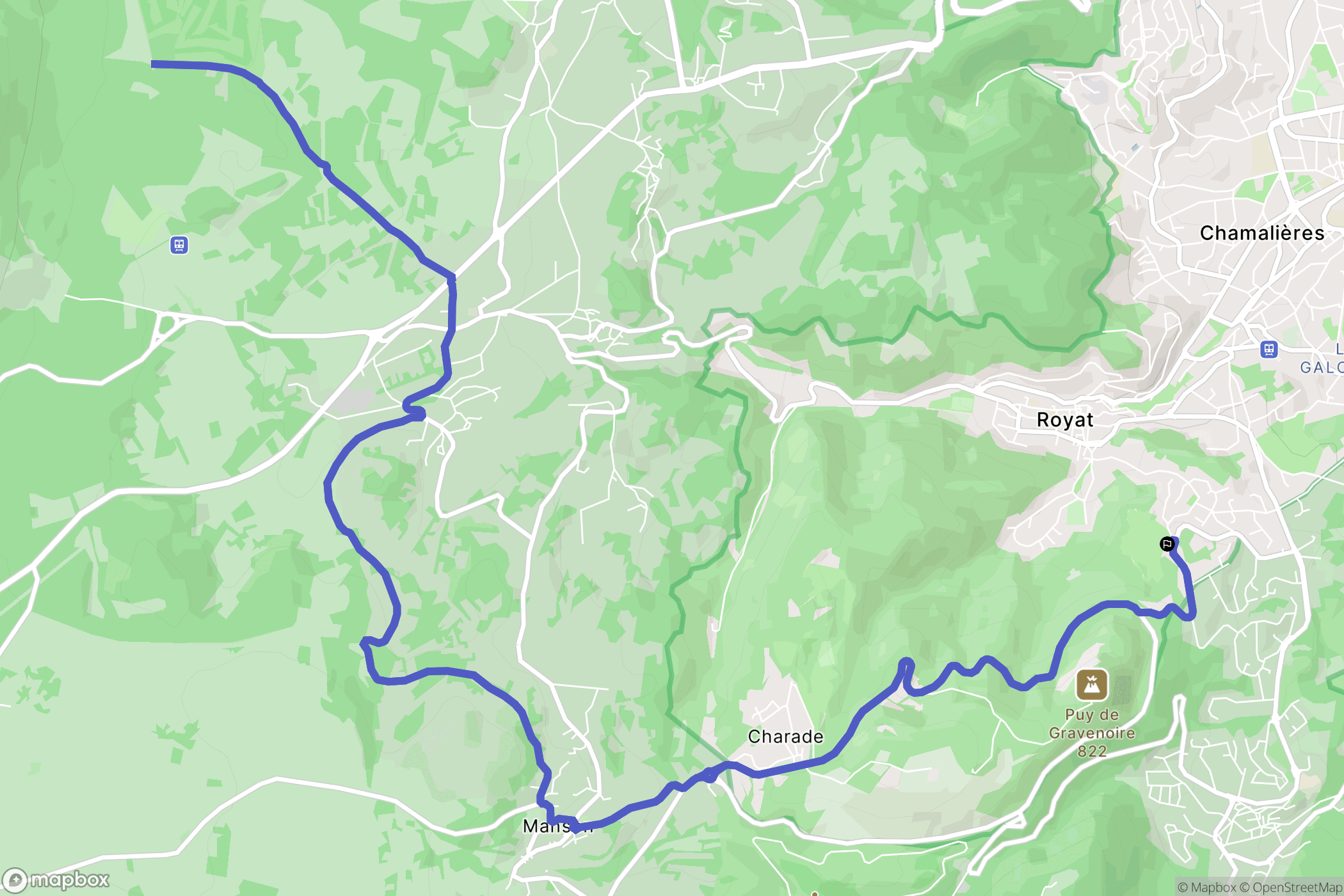 Royat : carte du parcours de randonnée - France