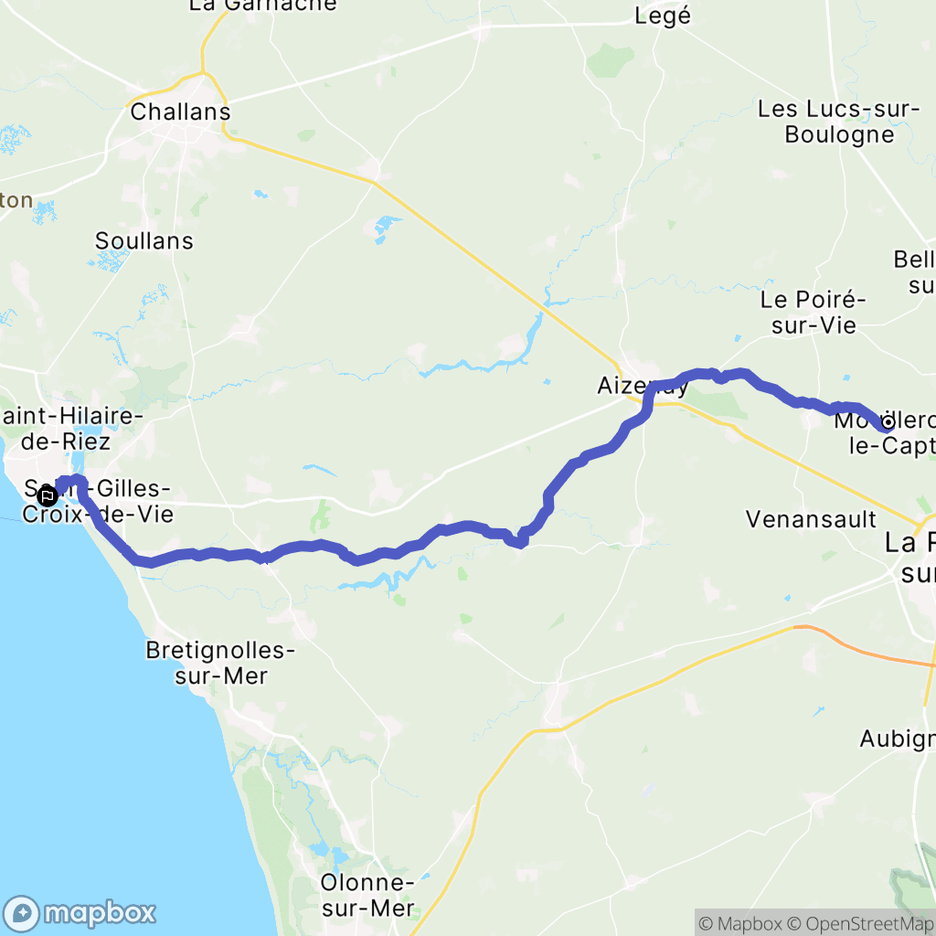 Mouilleron-le-Captif : carte du parcours de randonnée - France