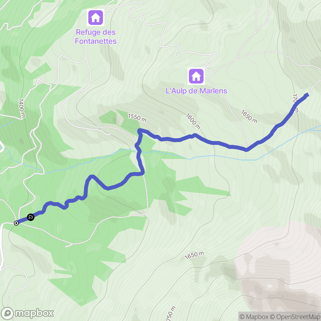 Le Bouchet-Mont-Charvin : carte du parcours de randonnée - France
