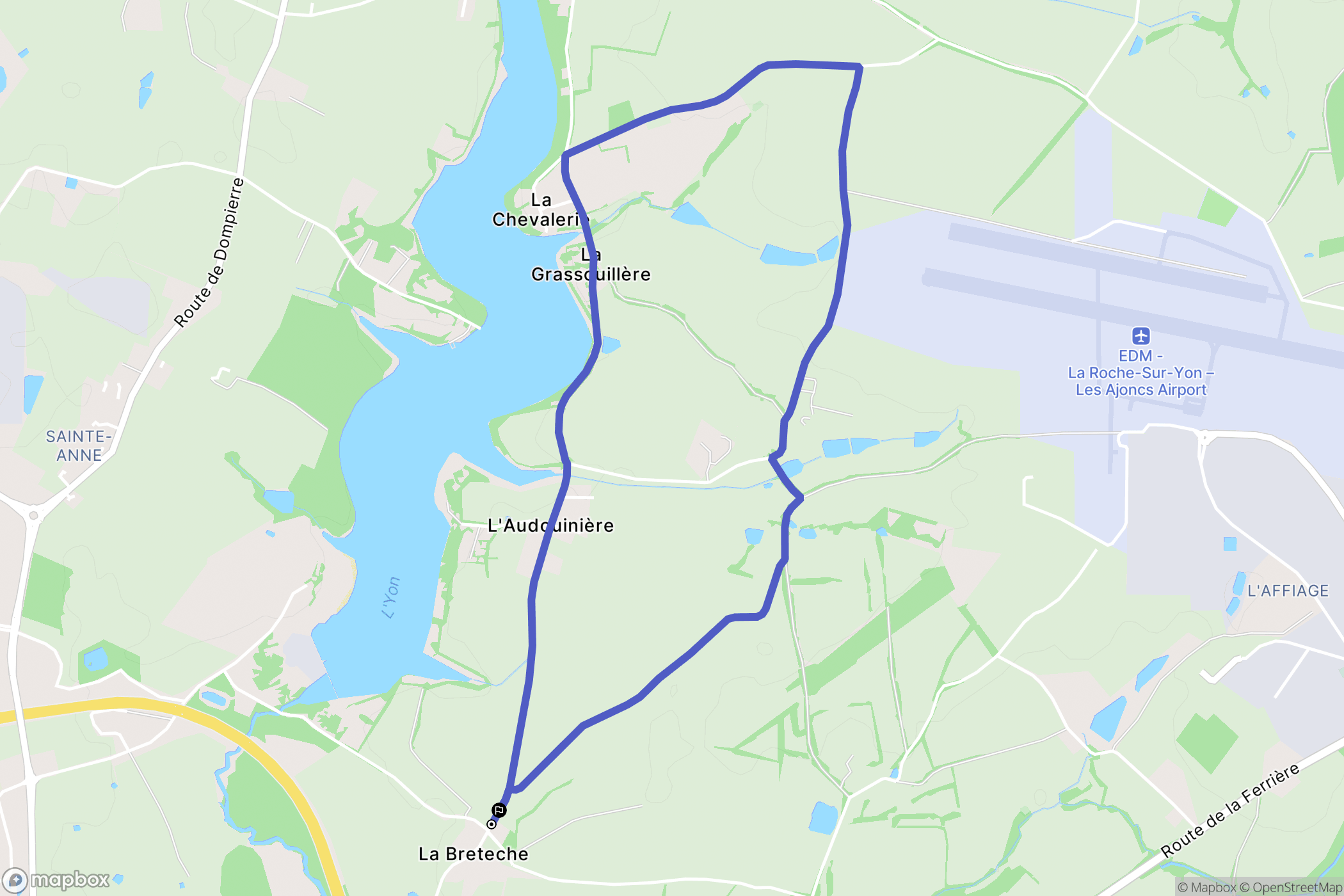 La Roche-sur-Yon : carte du parcours de randonnée - France