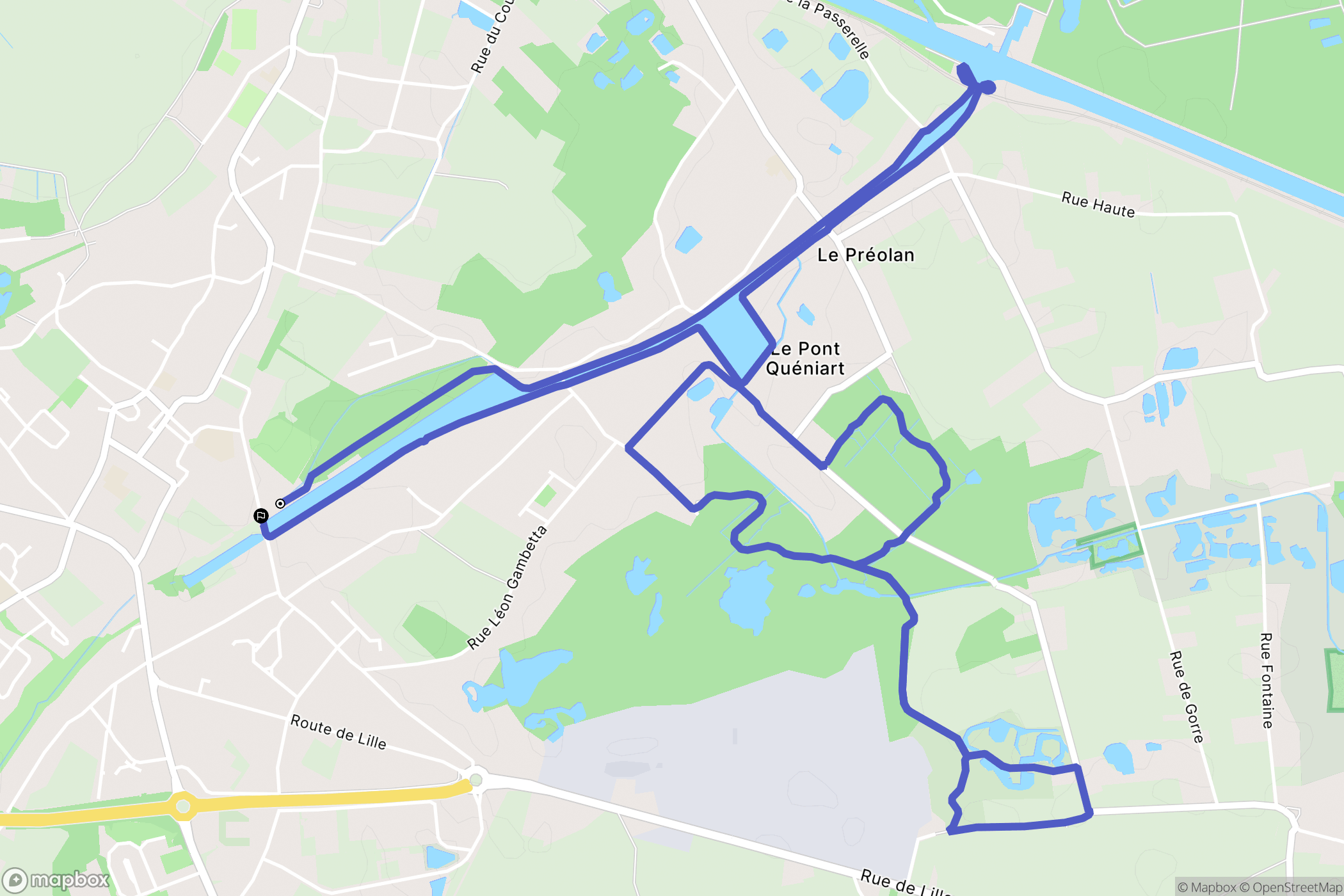 Beuvry : carte du parcours de randonnée - France