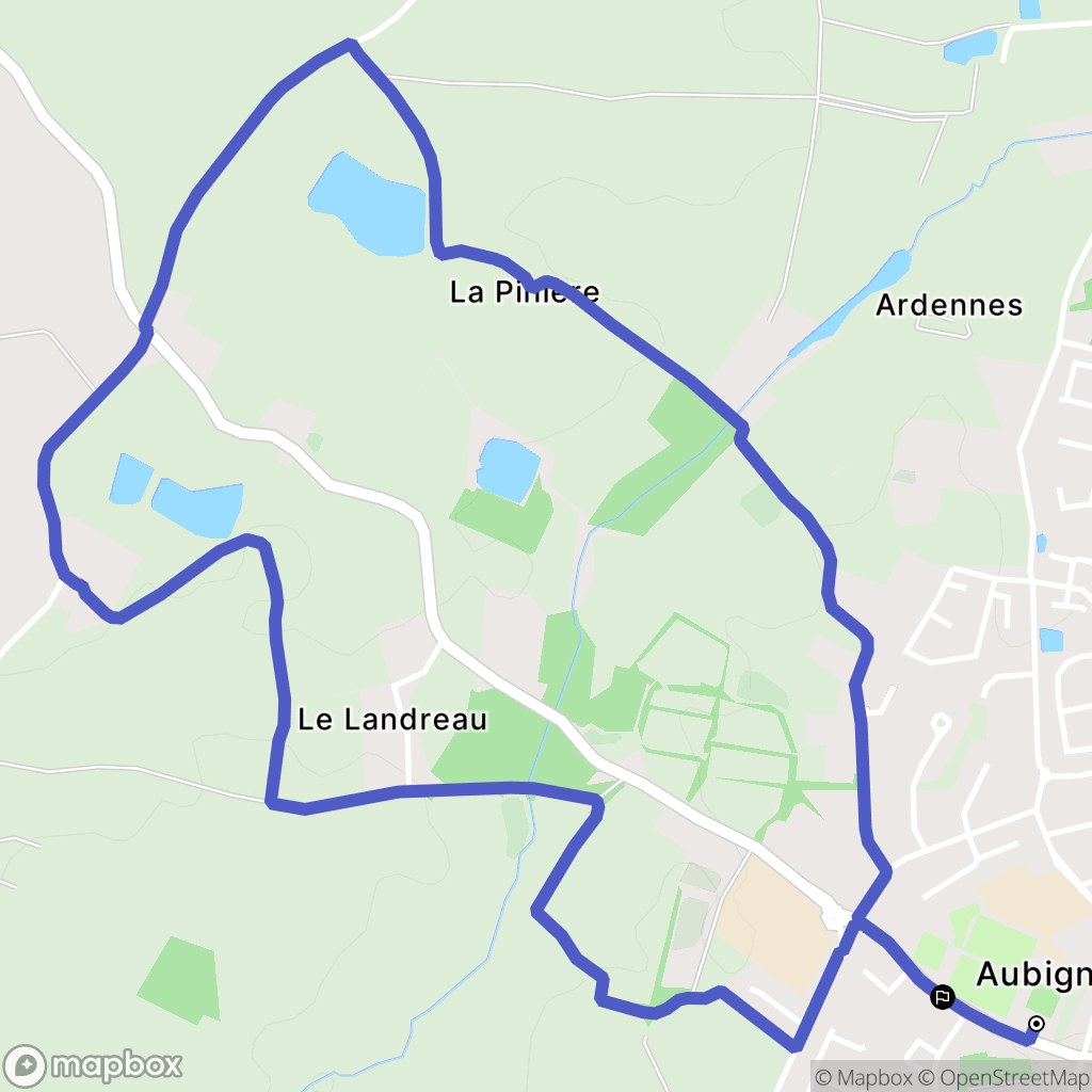 Aubigny-Les Clouzeaux : carte du parcours de randonnée - France