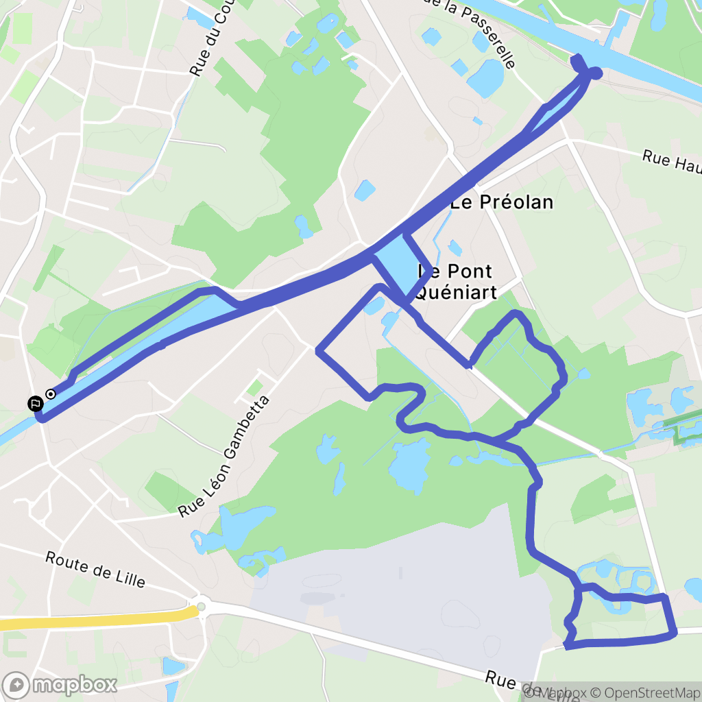 Beuvry : carte du parcours de randonnée - France