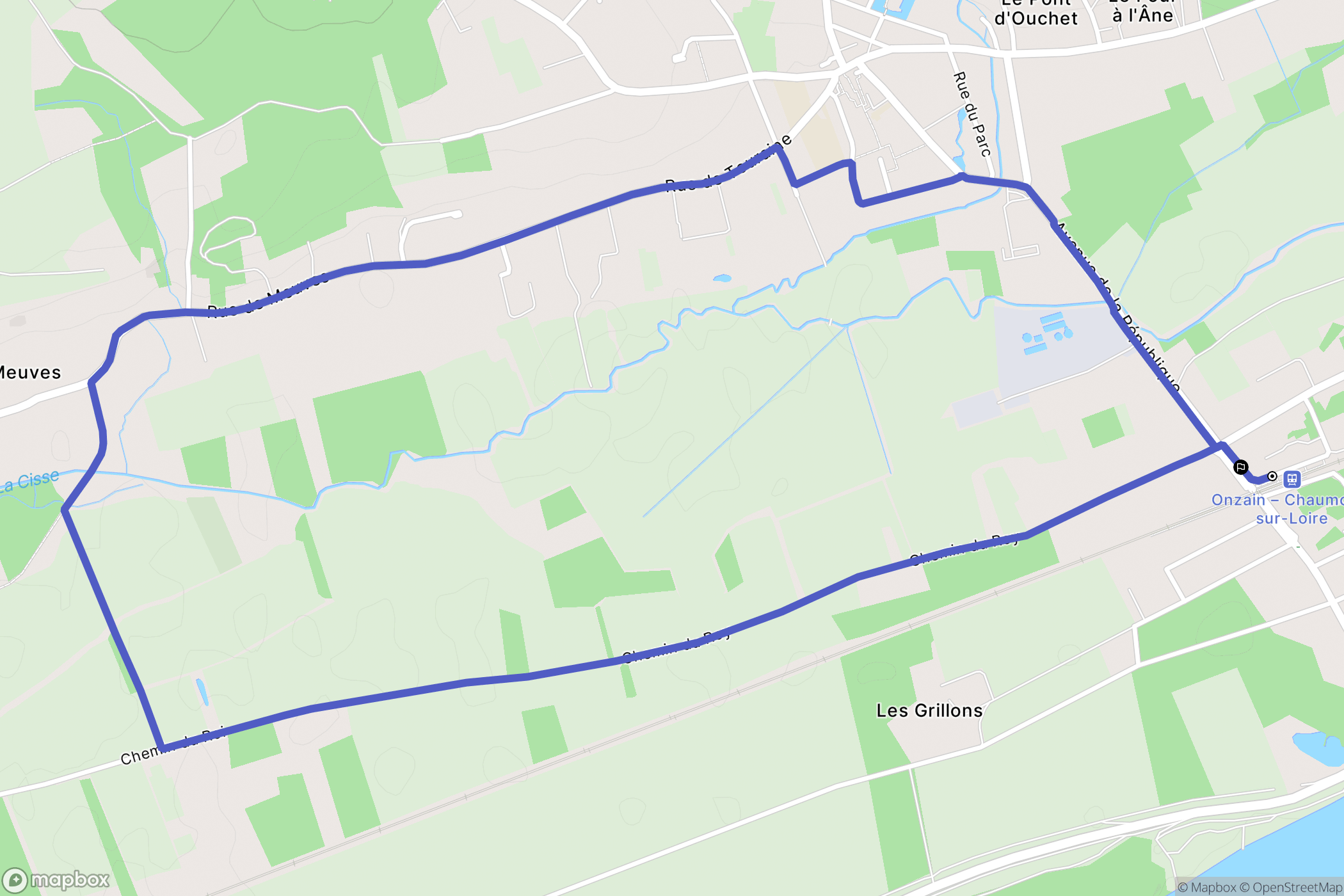 Veuzain-sur-Loire : carte du parcours de randonnée - France