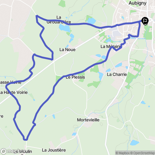 Aubigny-Les Clouzeaux : carte du parcours de randonnée - France