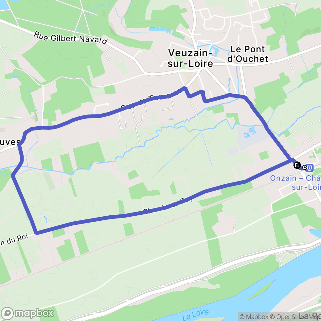 Veuzain-sur-Loire : carte du parcours de randonnée - France