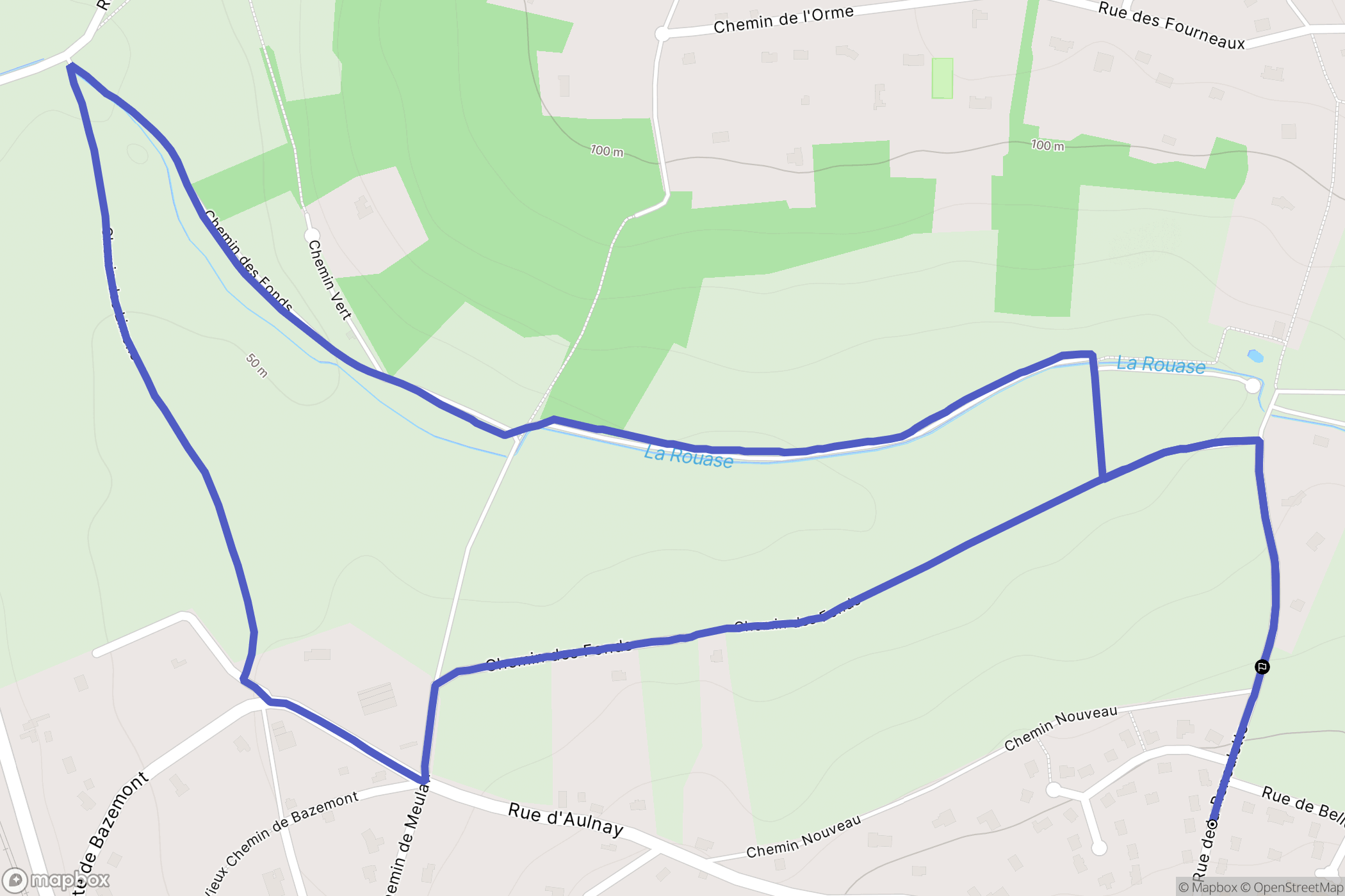 Bazemont : carte du parcours de randonnée - France