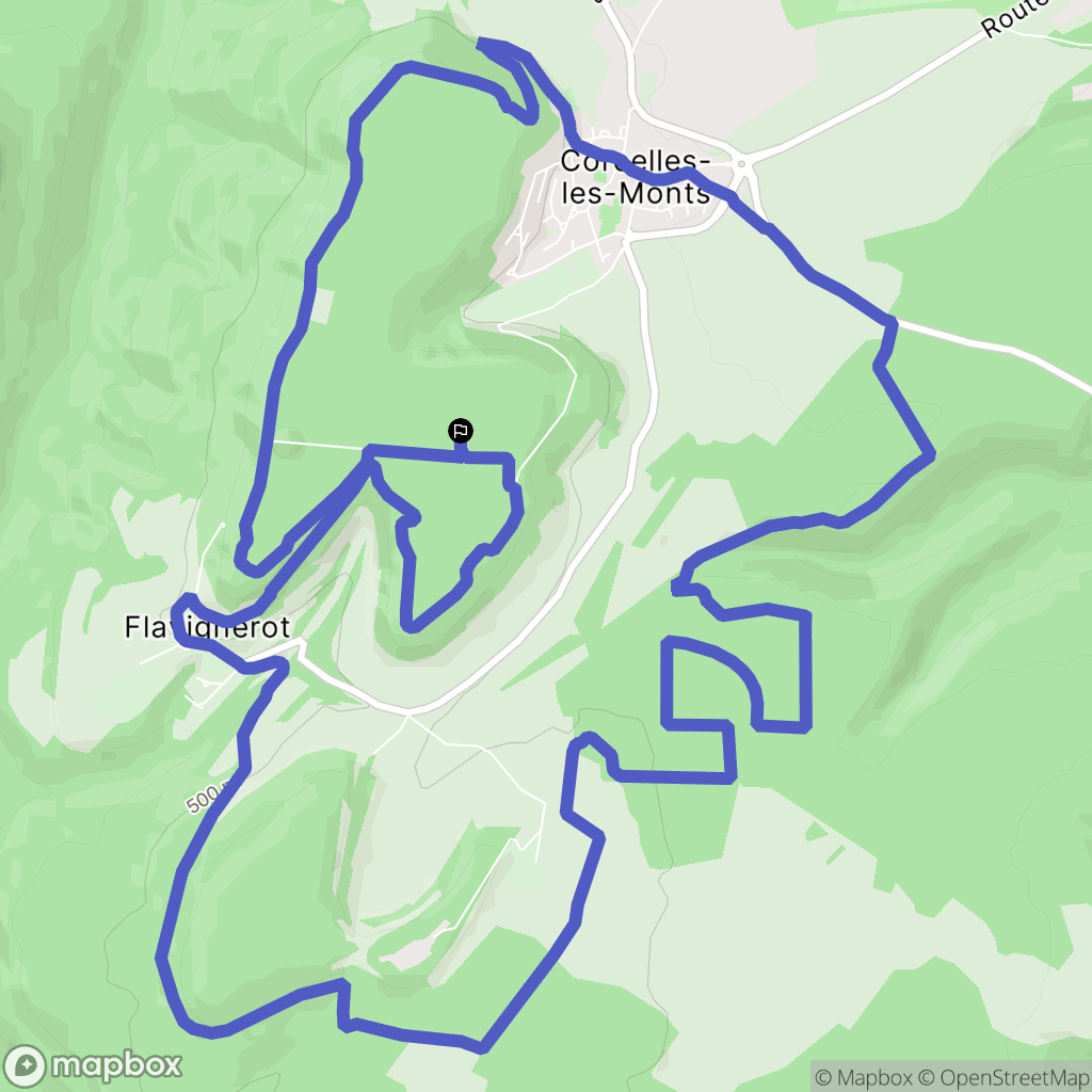Flavignerot : carte du parcours de randonnée - France