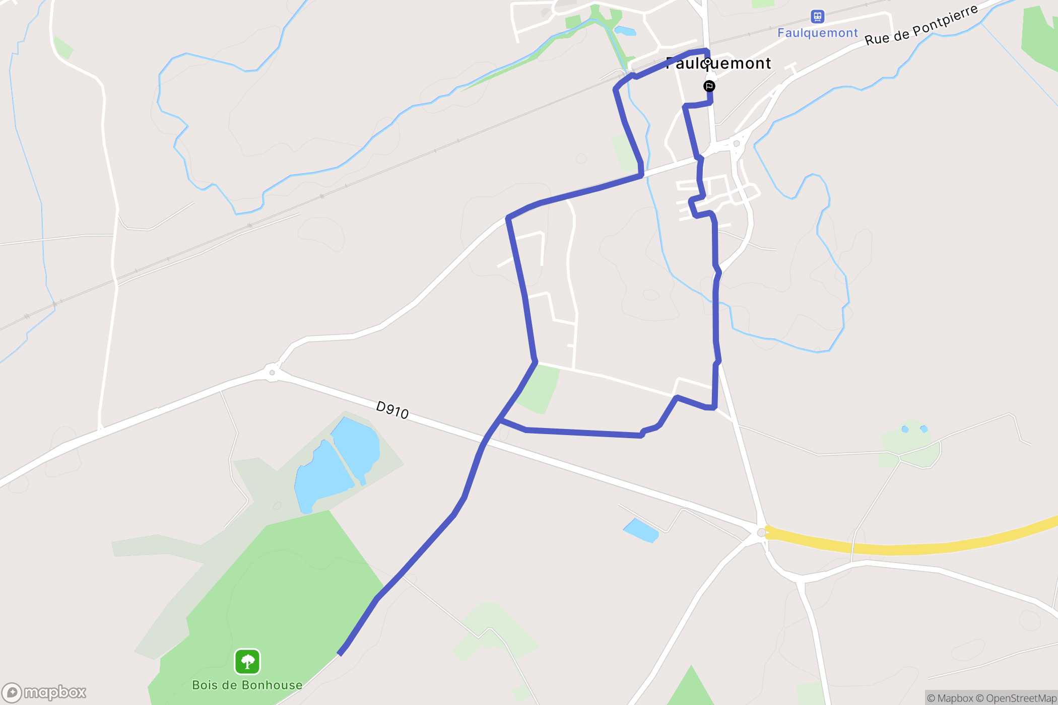 Faulquemont : carte du parcours de randonnée - France