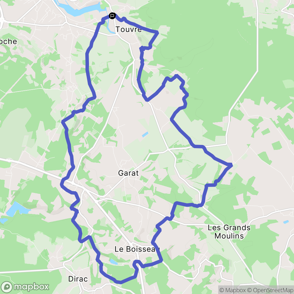 Touvre : carte du parcours de randonnée - France