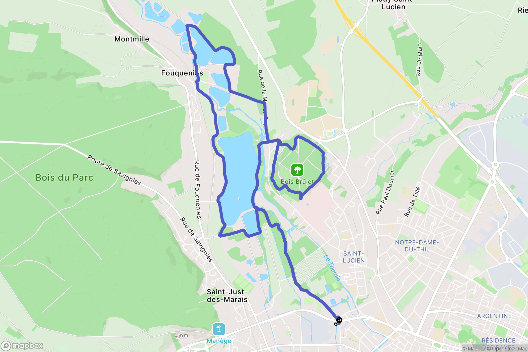 Beauvais : carte du parcours de randonnée - France