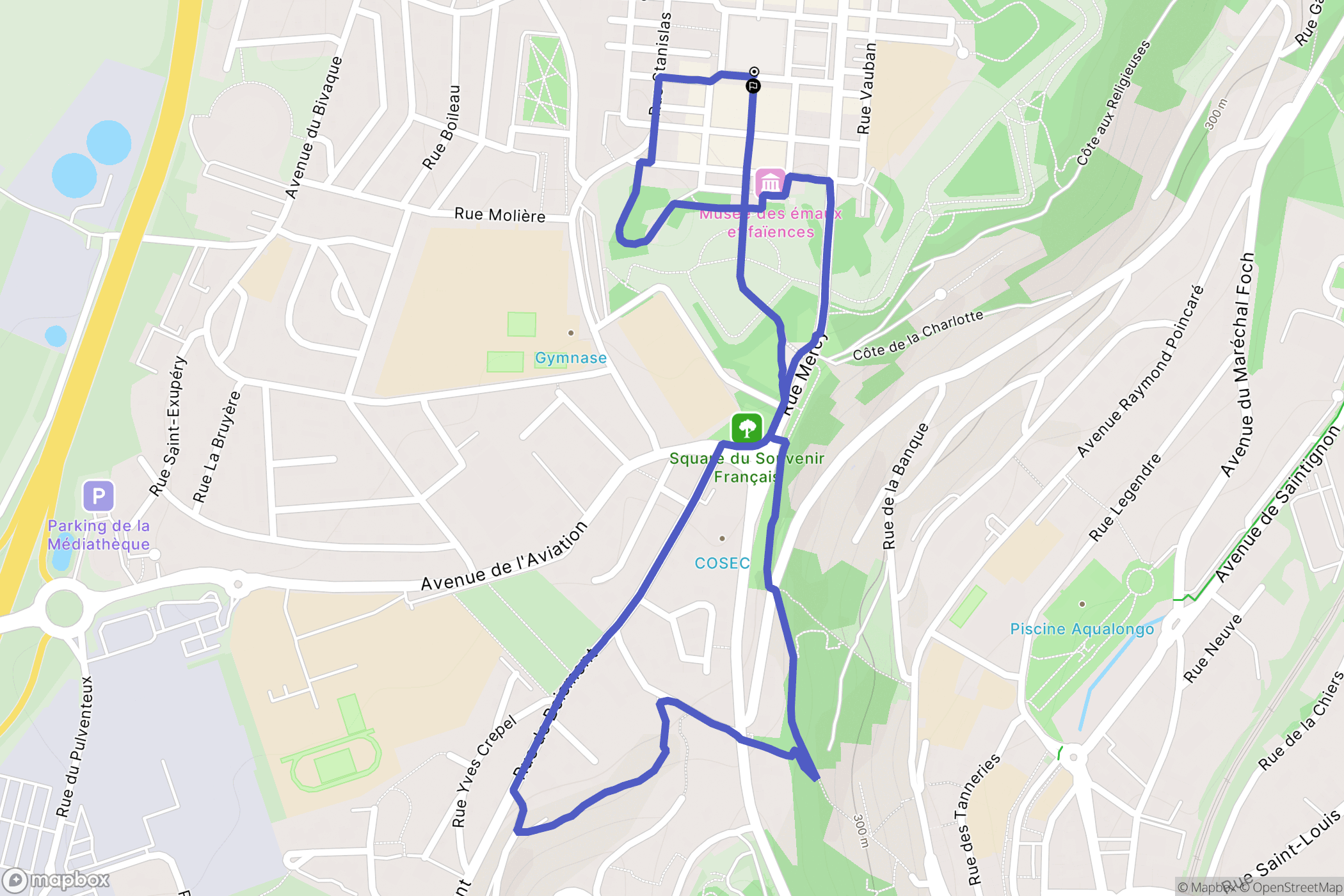 Longwy : carte du parcours de randonnée - France