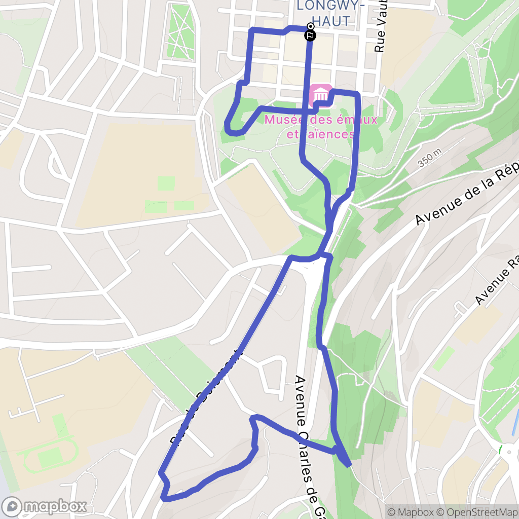Longwy : carte du parcours de randonnée - France