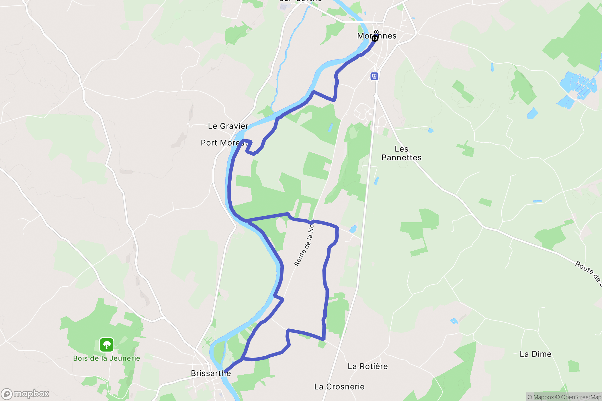 Morannes sur Sarthe-Daumeray : carte du parcours de randonnée - France