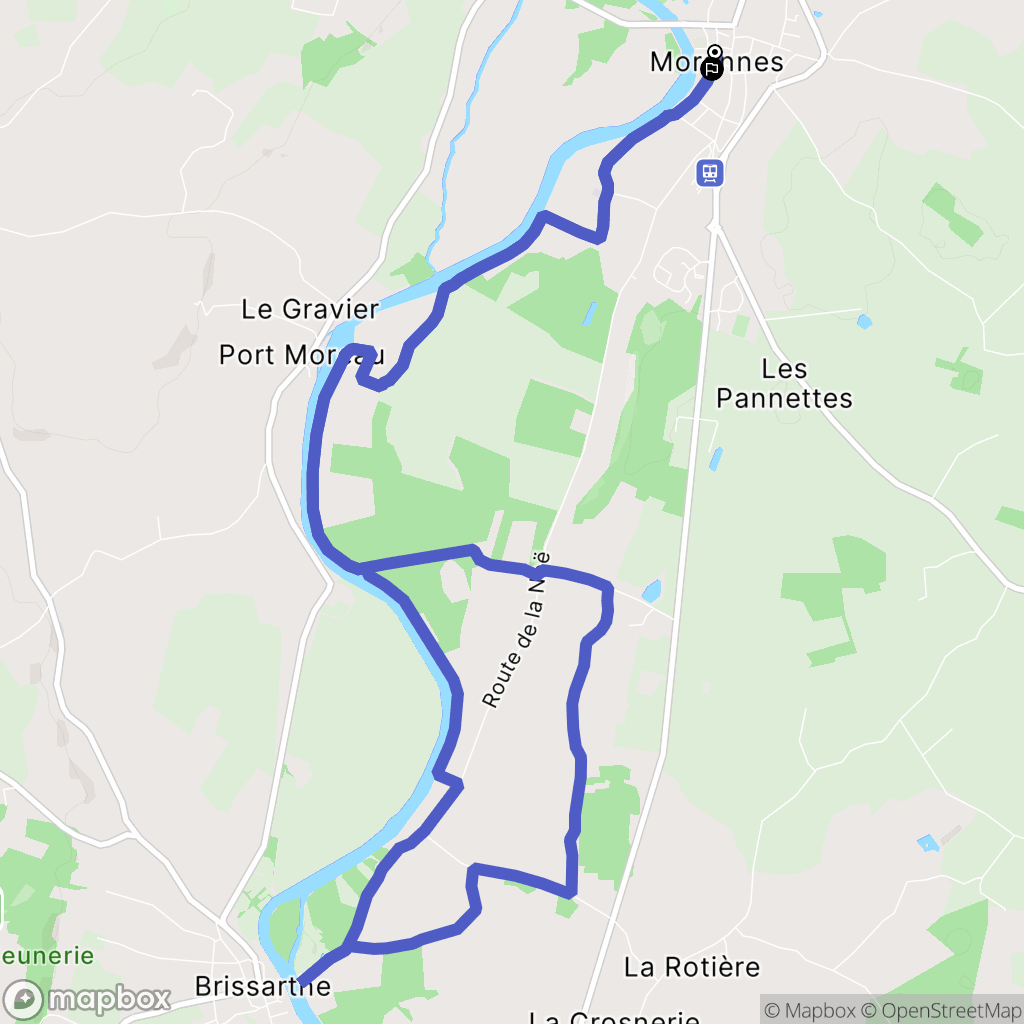 Morannes sur Sarthe-Daumeray : carte du parcours de randonnée - France