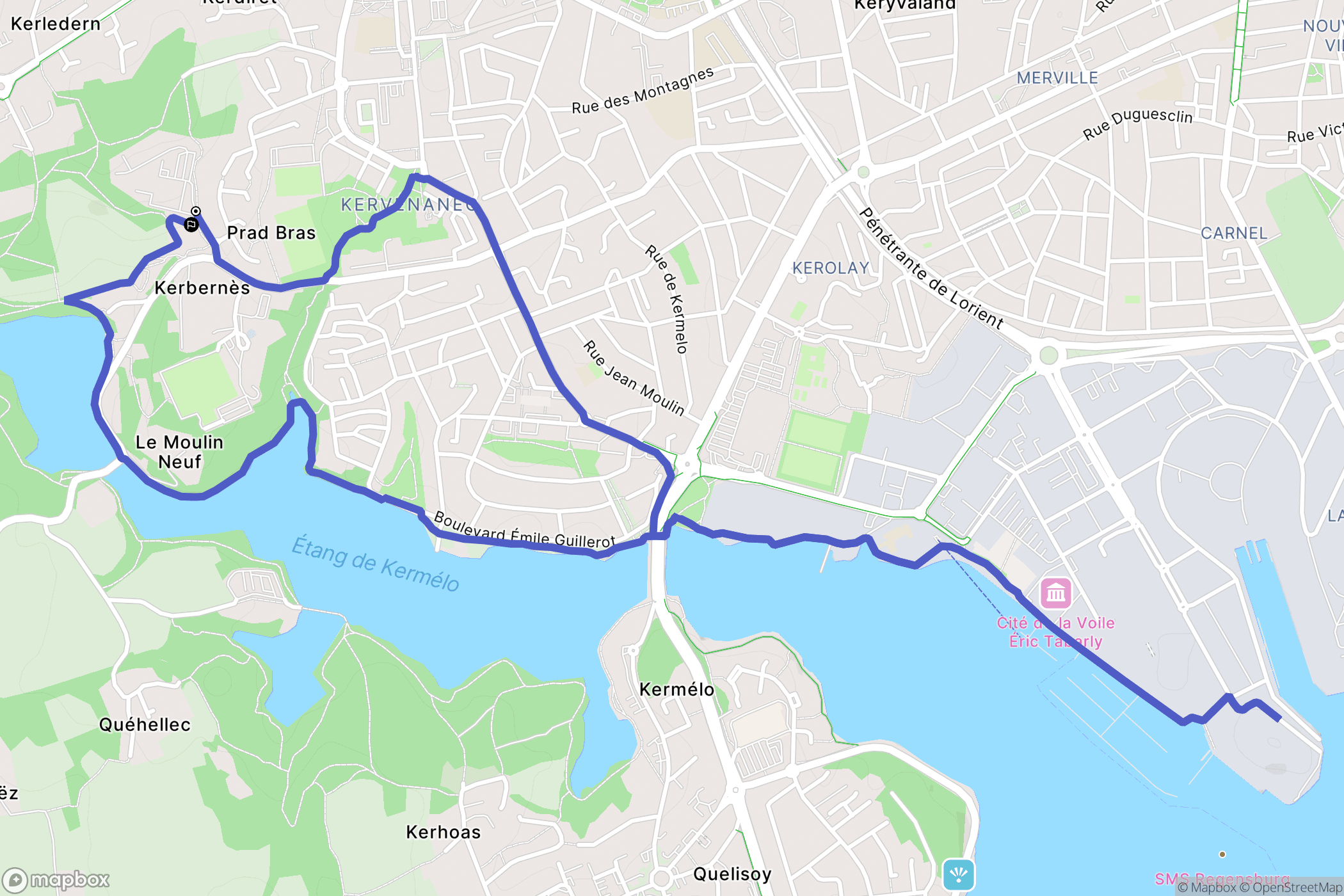 Ploemeur : carte du parcours de randonnée - France