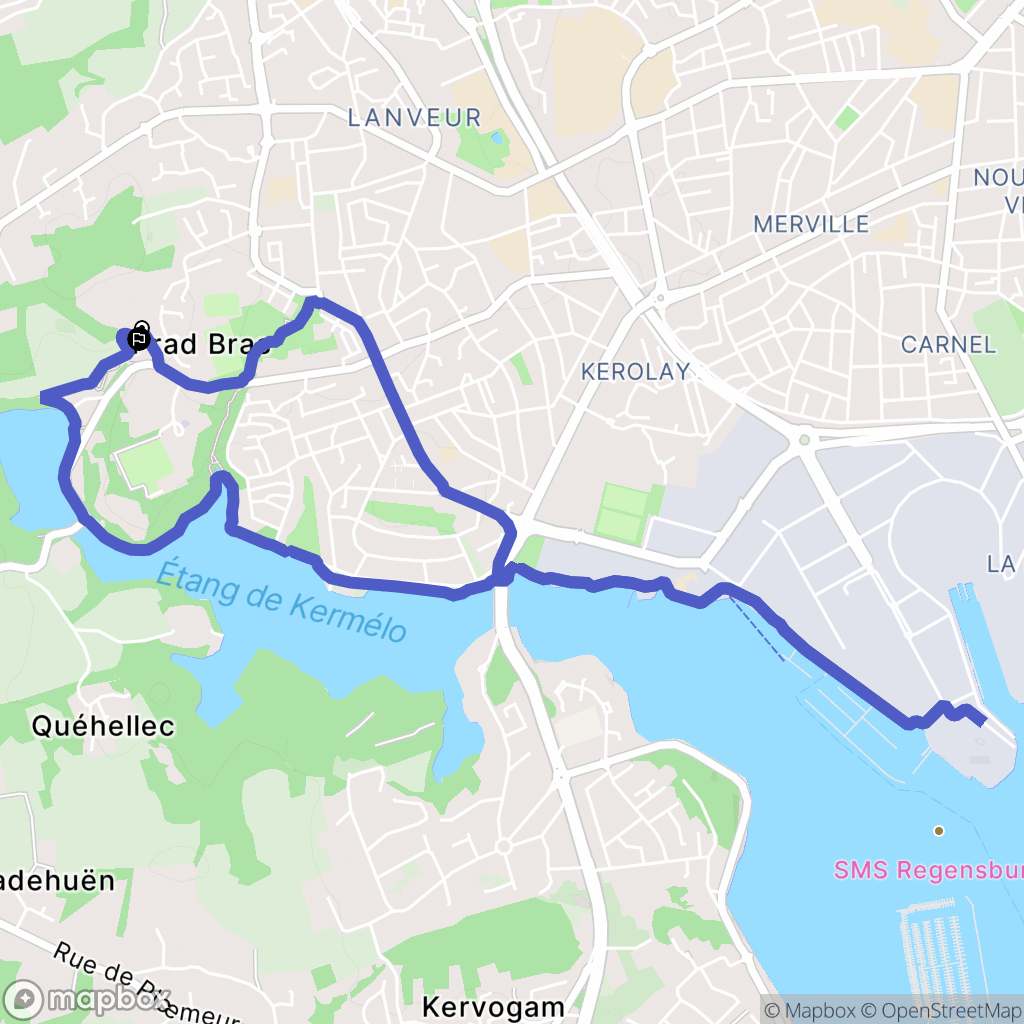 Ploemeur : carte du parcours de randonnée - France