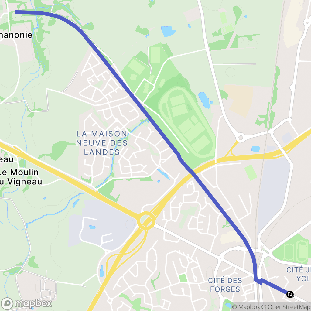 La Roche-sur-Yon : carte du parcours de randonnée - France