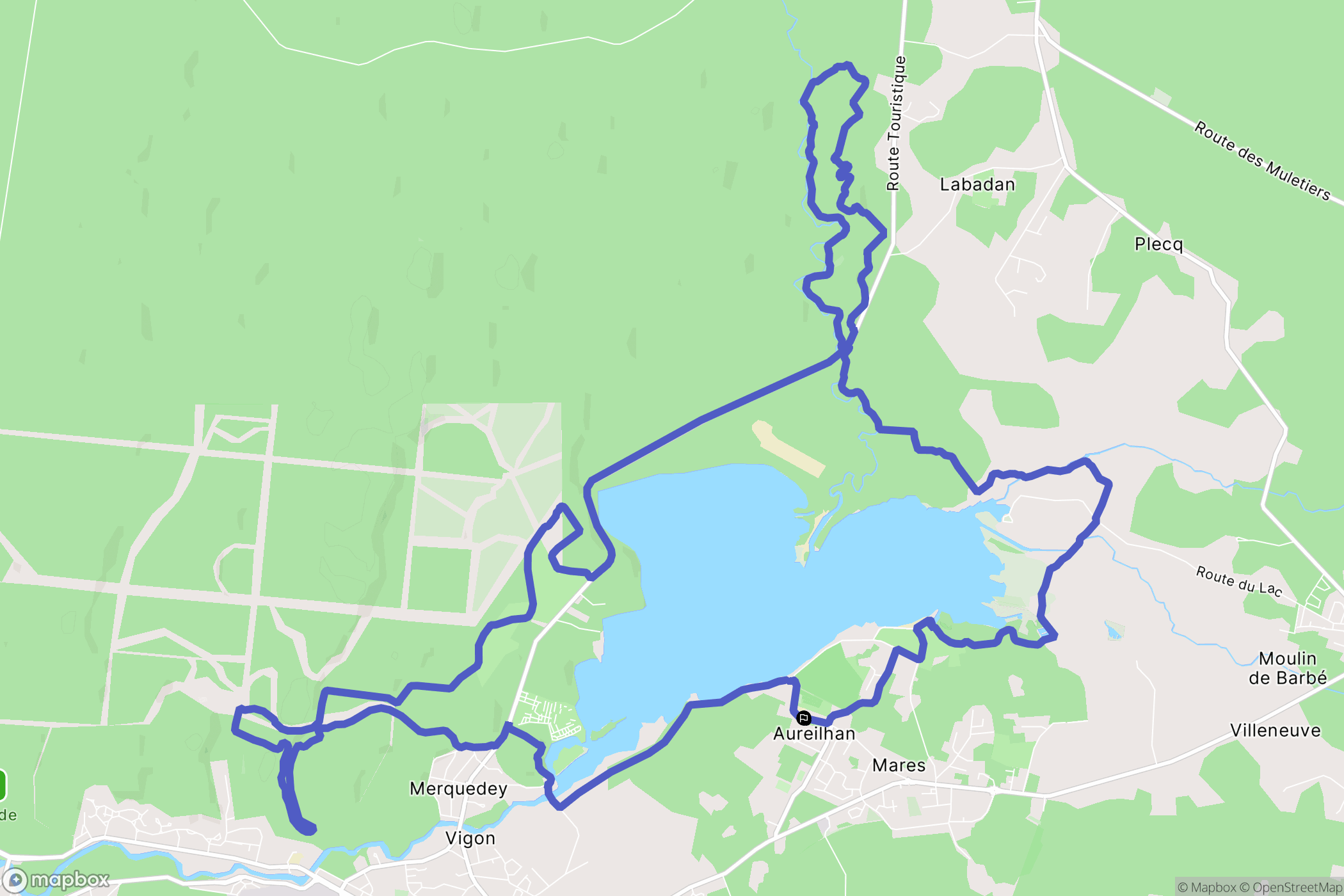 Aureilhan, Mimizan : carte du parcours de randonnée - France