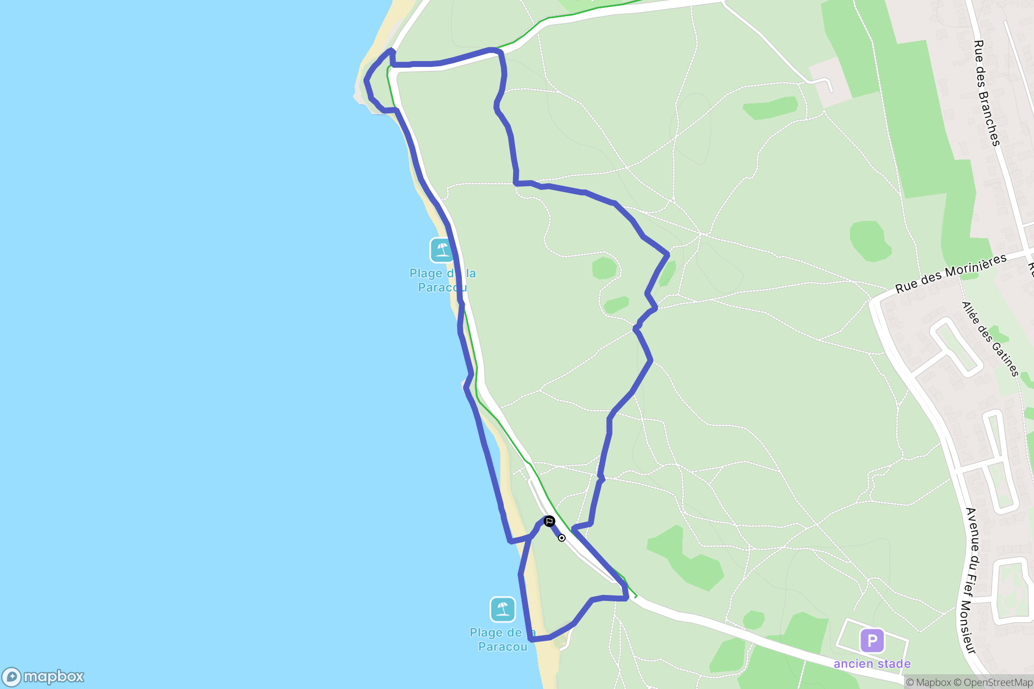 Les Sables-d'Olonne : carte du parcours de randonnée - France