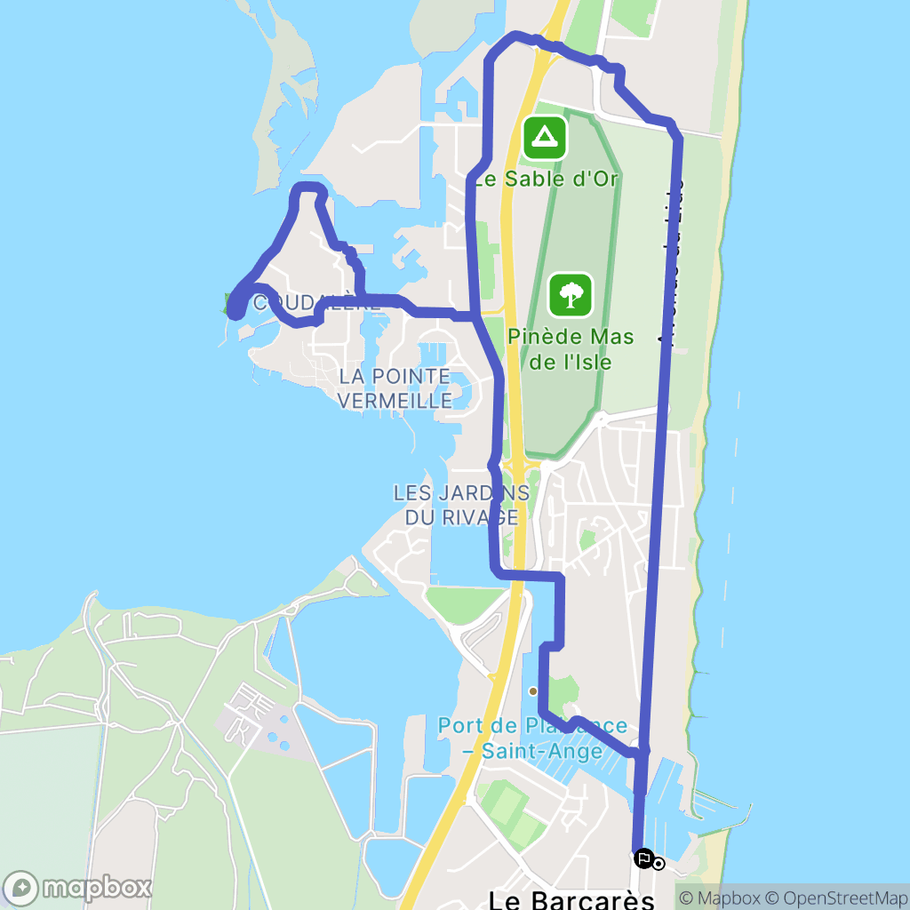 Le Barcarès : carte du parcours de randonnée - France