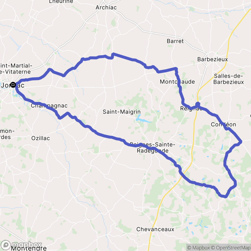 Jonzac : carte du parcours de randonnée - France