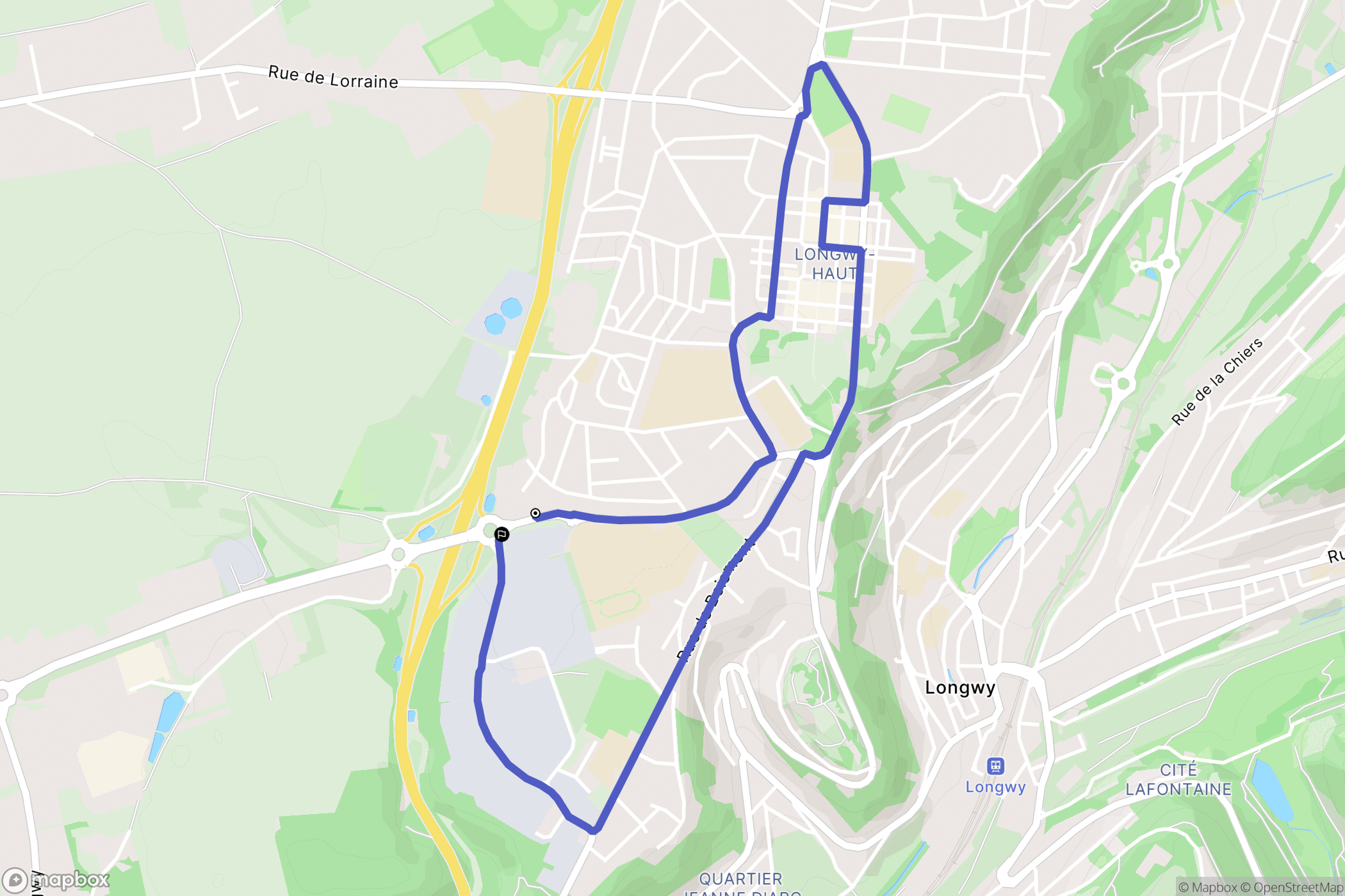 Longwy : carte du parcours de randonnée - France