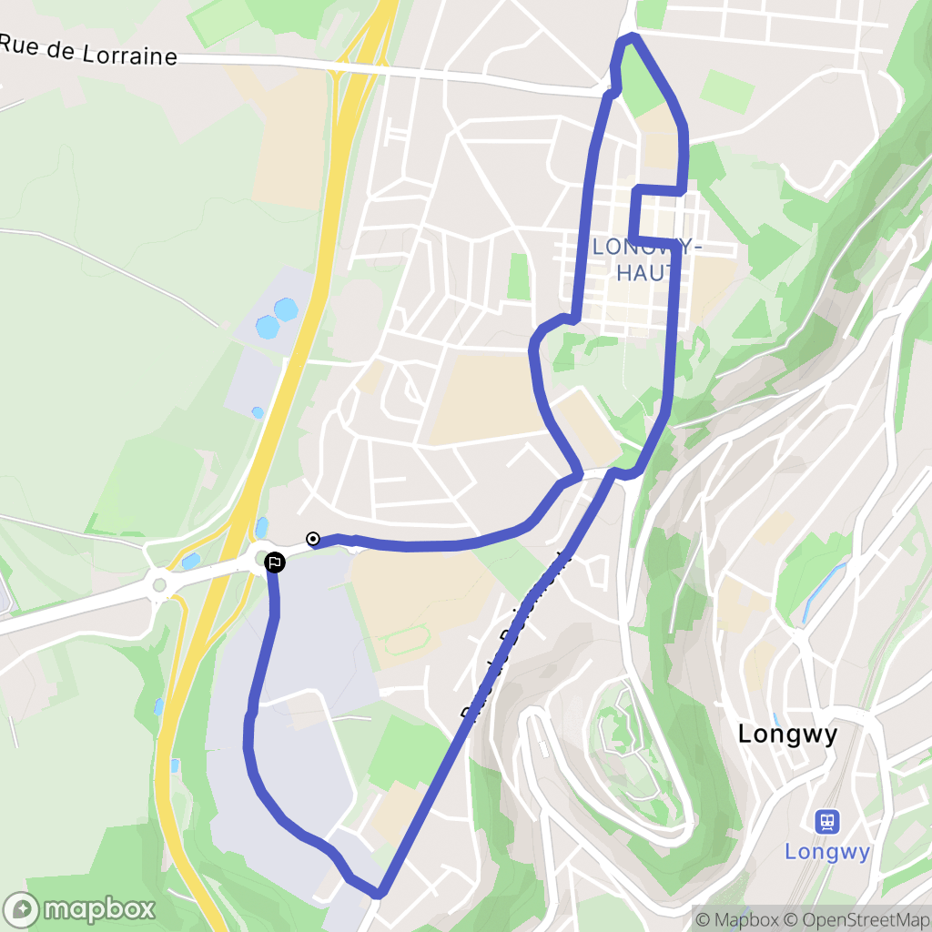 Longwy : carte du parcours de randonnée - France
