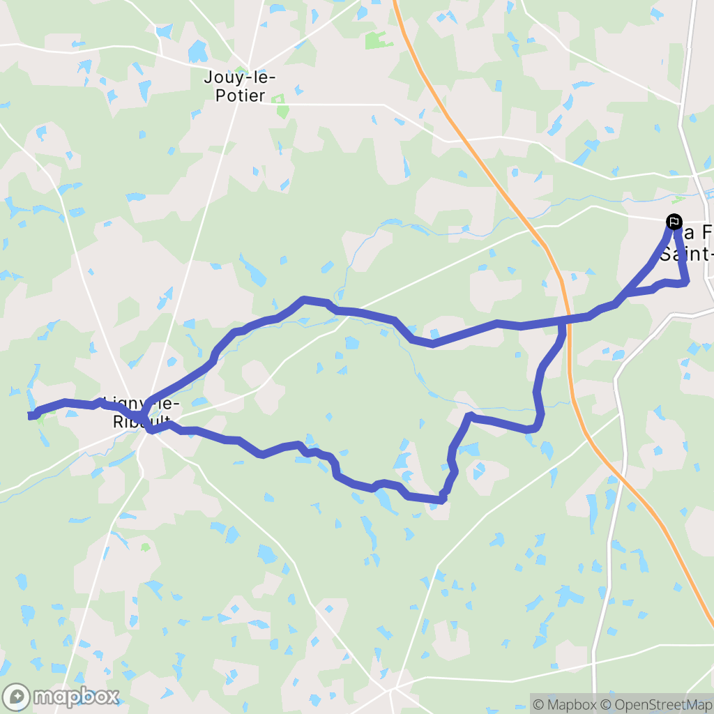 La Ferté-Saint-Aubin : carte du parcours de randonnée - France
