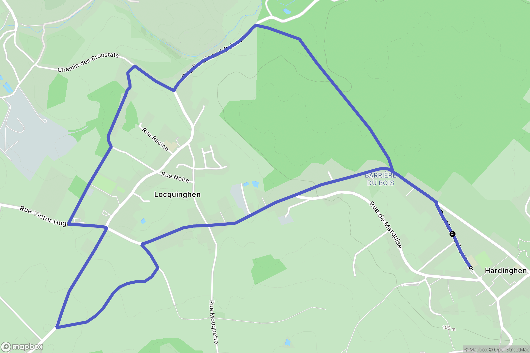 Hardinghen : carte du parcours de randonnée - France
