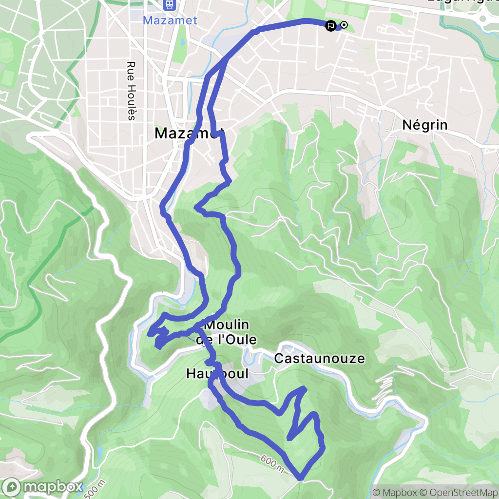 Mazamet : carte du parcours de randonnée - France