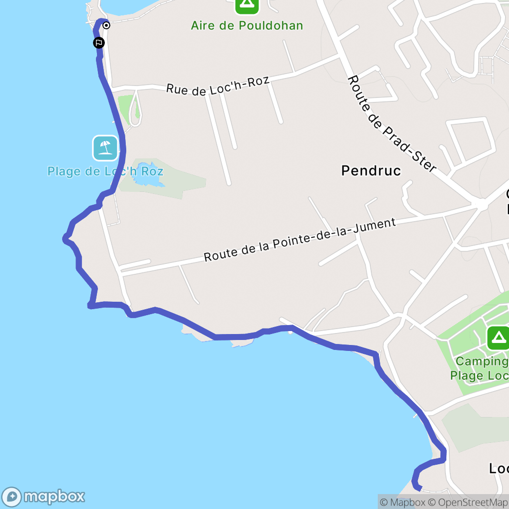 Trégunc : carte du parcours de randonnée - France