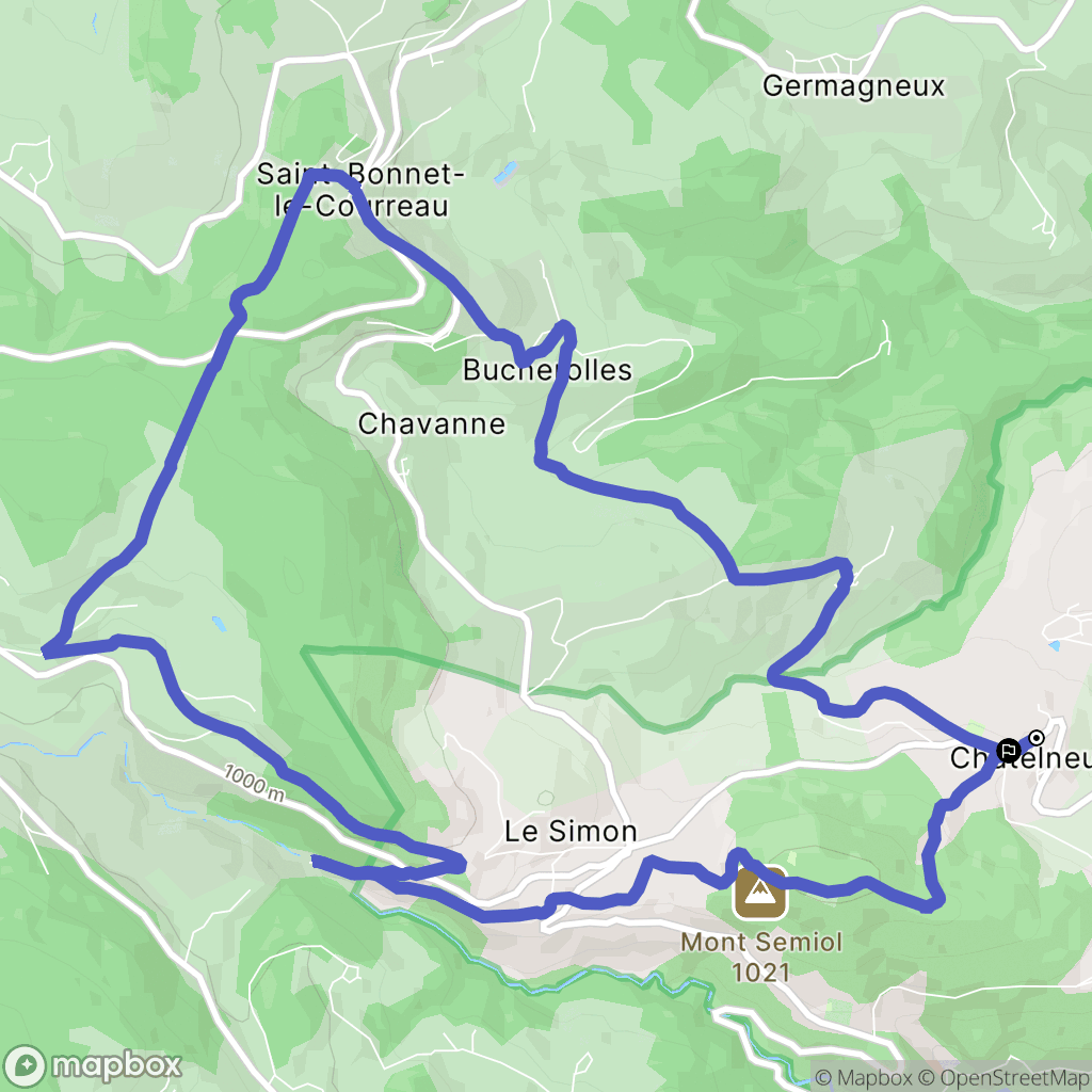 Châtelneuf : carte du parcours de randonnée - France