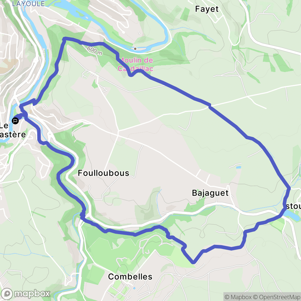 Le Monastère : carte du parcours de randonnée - France