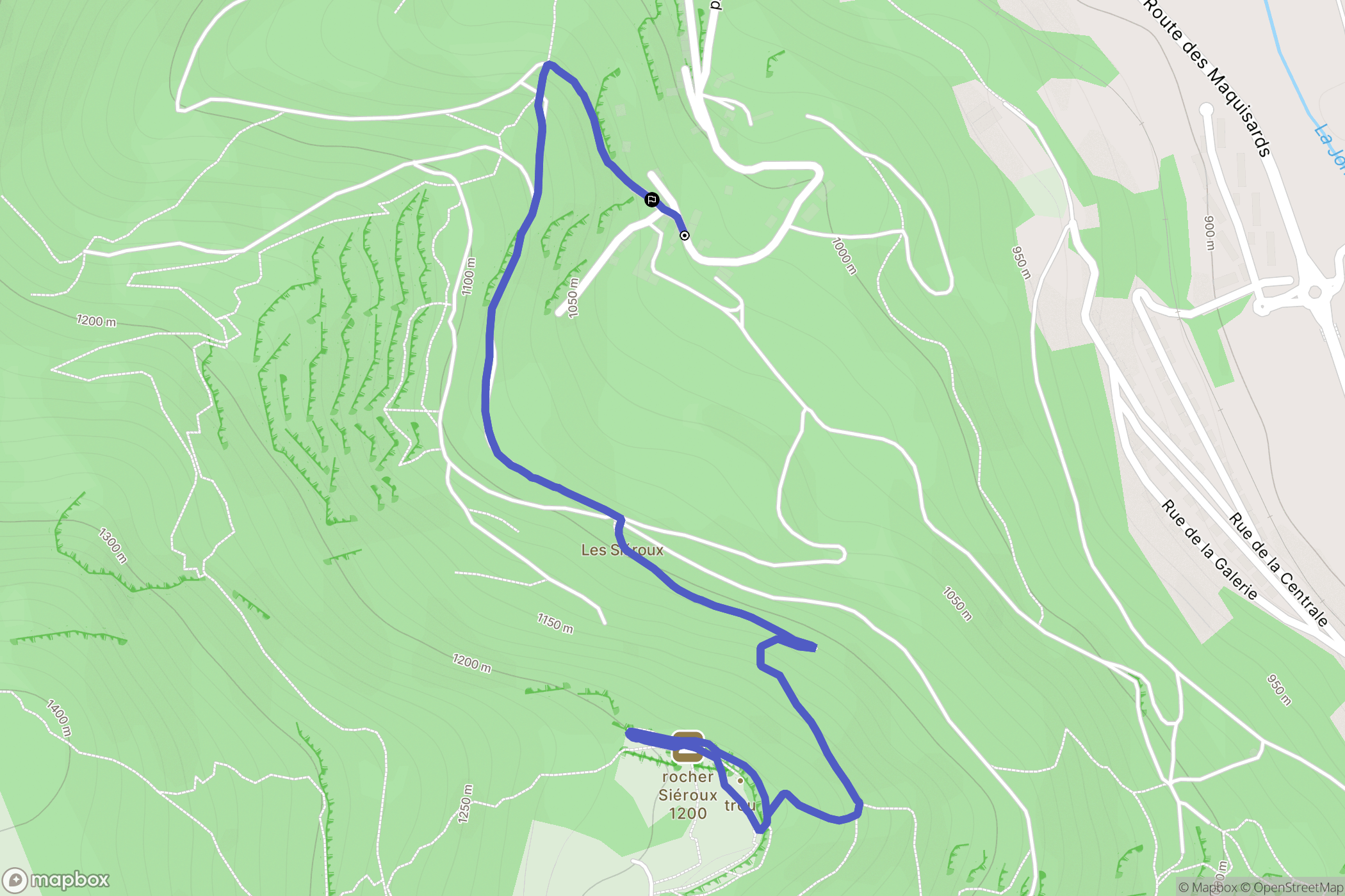Susville : carte du parcours de randonnée - France