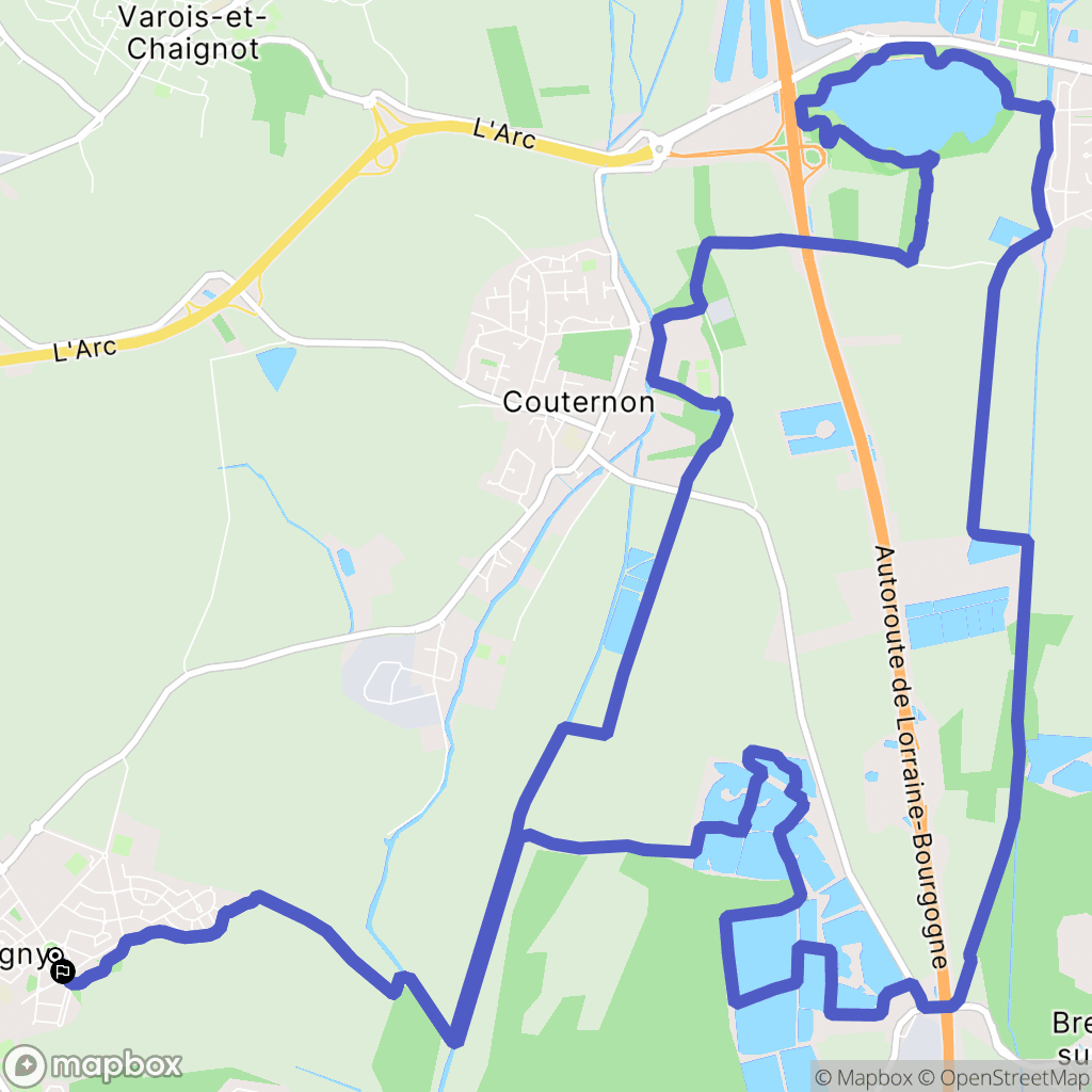 Quetigny : carte du parcours de randonnée - France