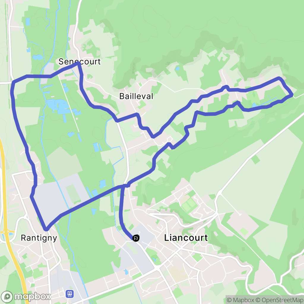 Liancourt : carte du parcours de randonnée - France