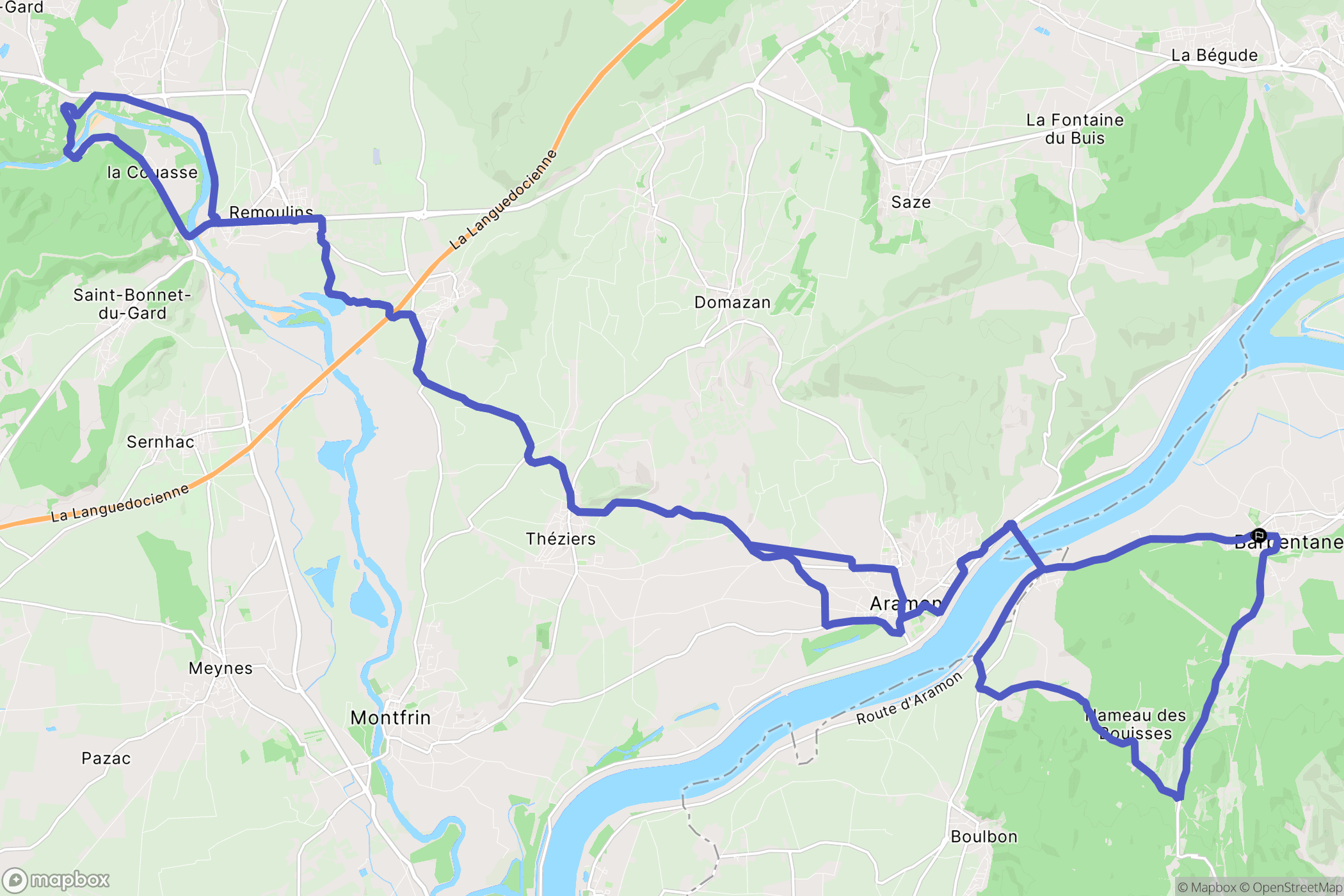 Barbentane : carte du parcours de randonnée - France