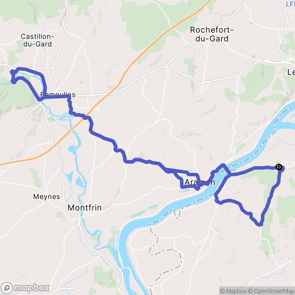 Barbentane : carte du parcours de randonnée - France