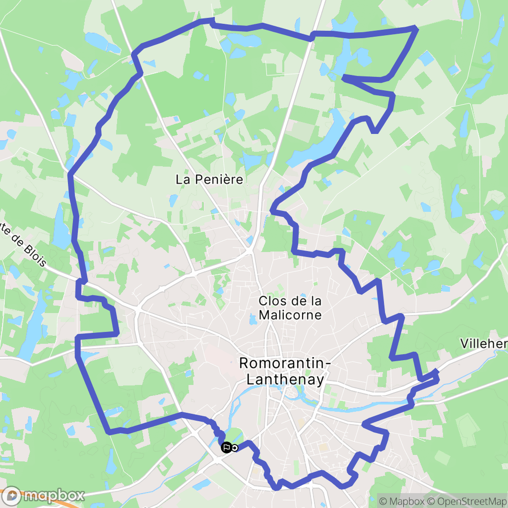 Romorantin-Lanthenay : carte du parcours de randonnée - France